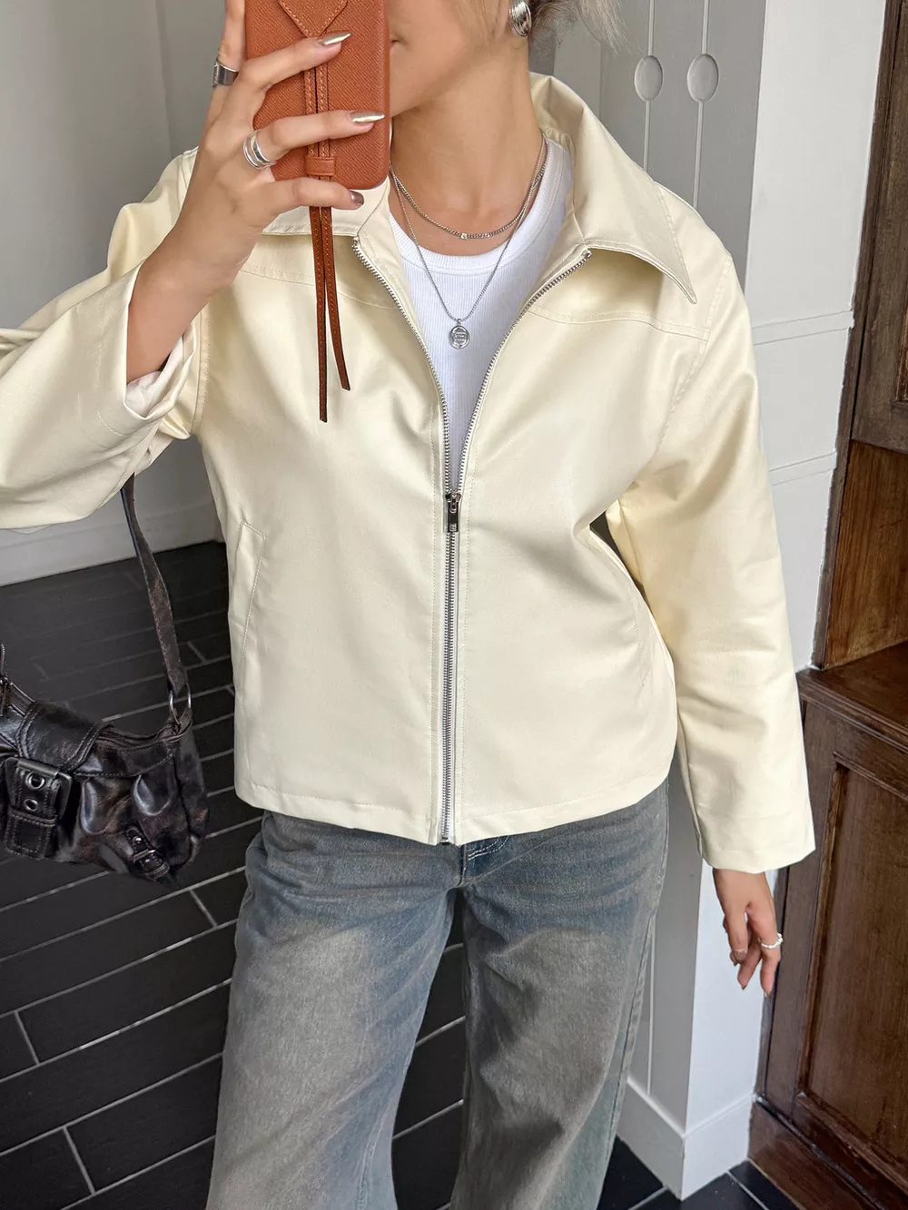 Zip Up Leather Jacket, image 9