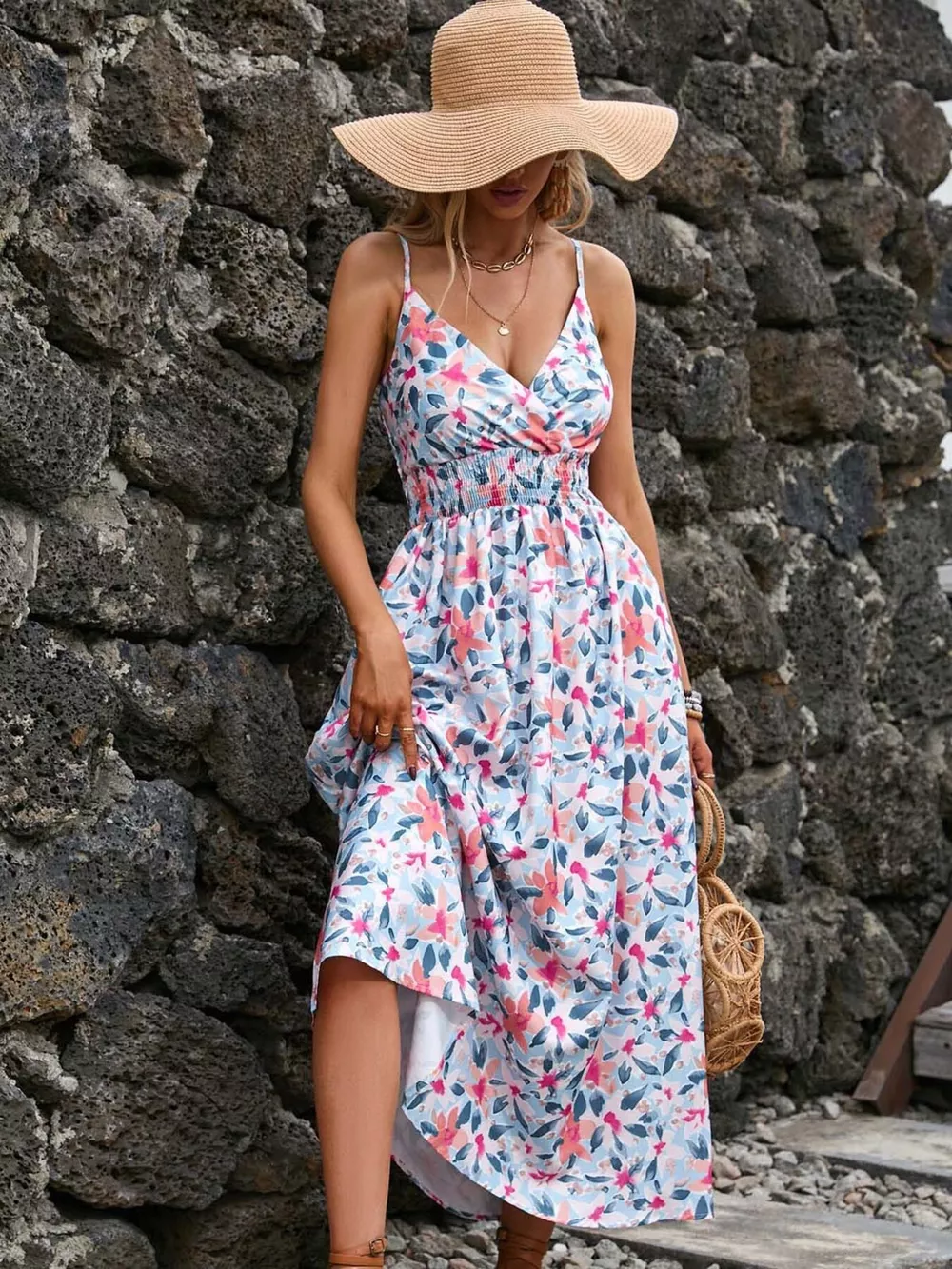 Paisley Print Spaghetti Strap Midi Dress, image 8