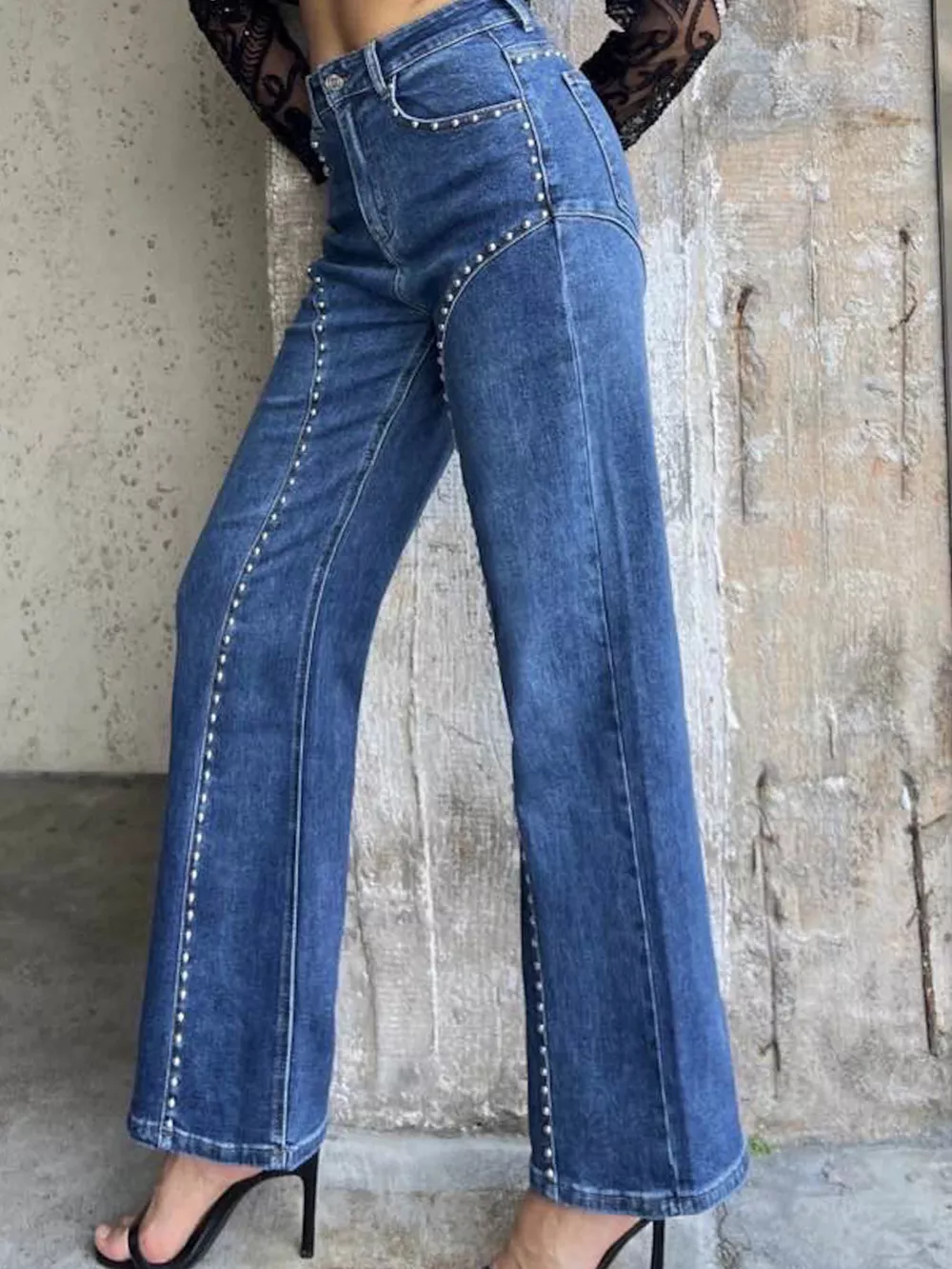 Studded Wide Leg Jeans, image 7
