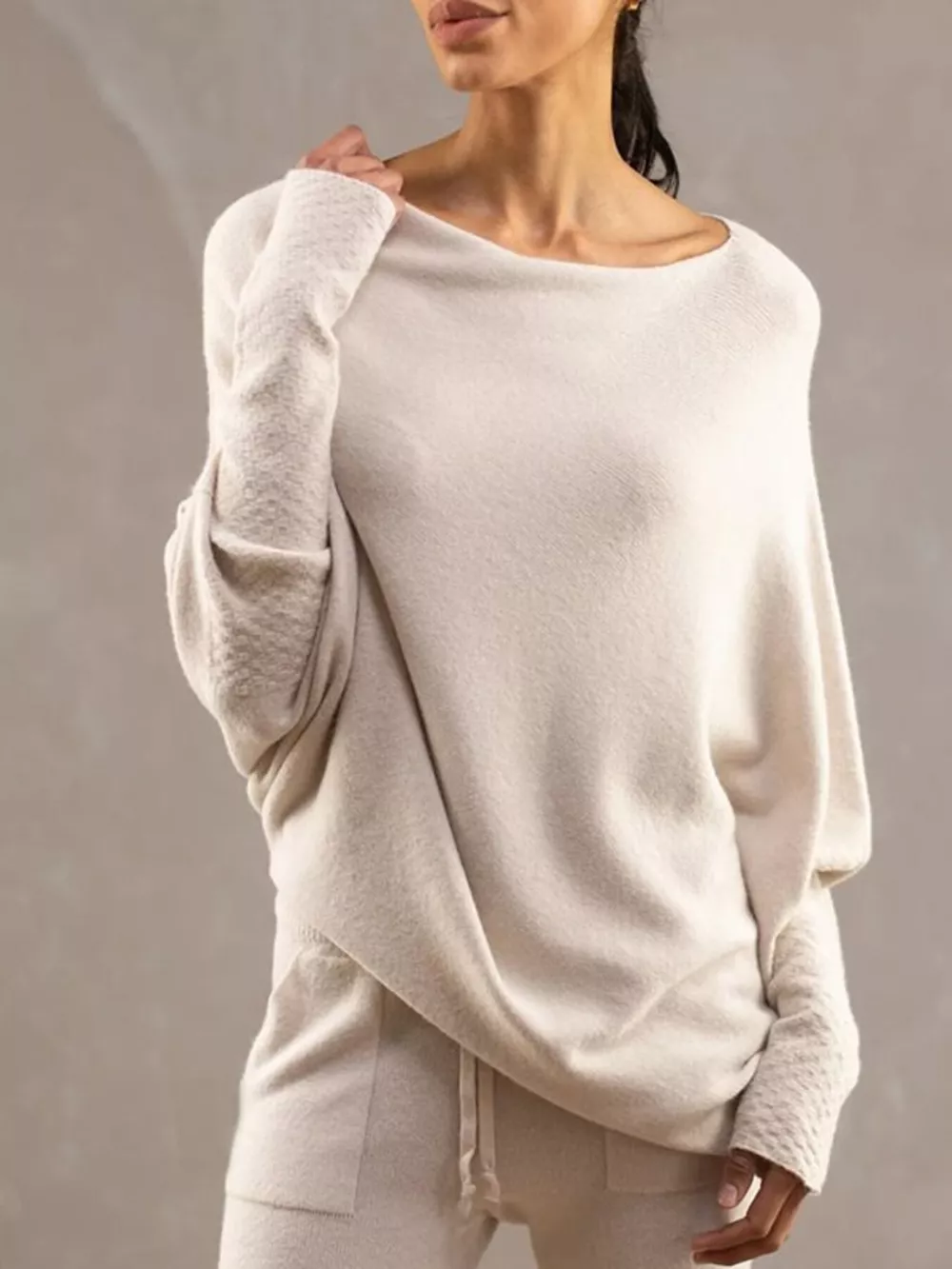 Boat Neck Long Sleeve Sweater, image 2