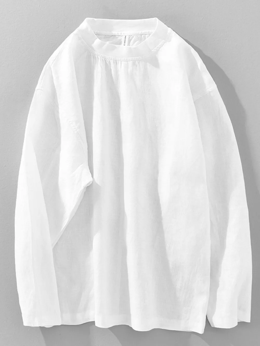 Men's Plus Size Long Sleeve Solid Color T-Shirt, image 4