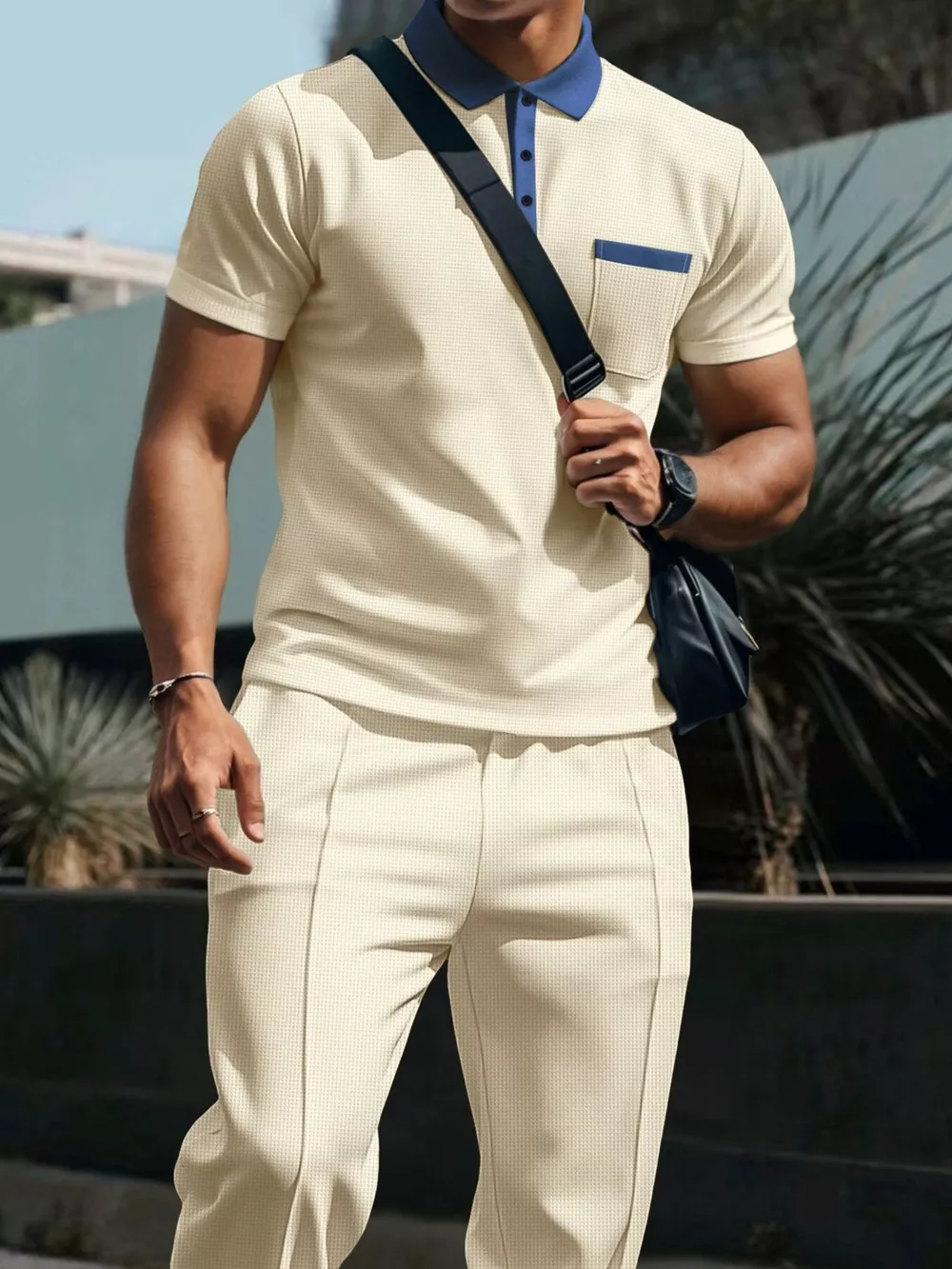 Men's Full Size Short Sleeve Polo and Pants Set Plus Size, image 18