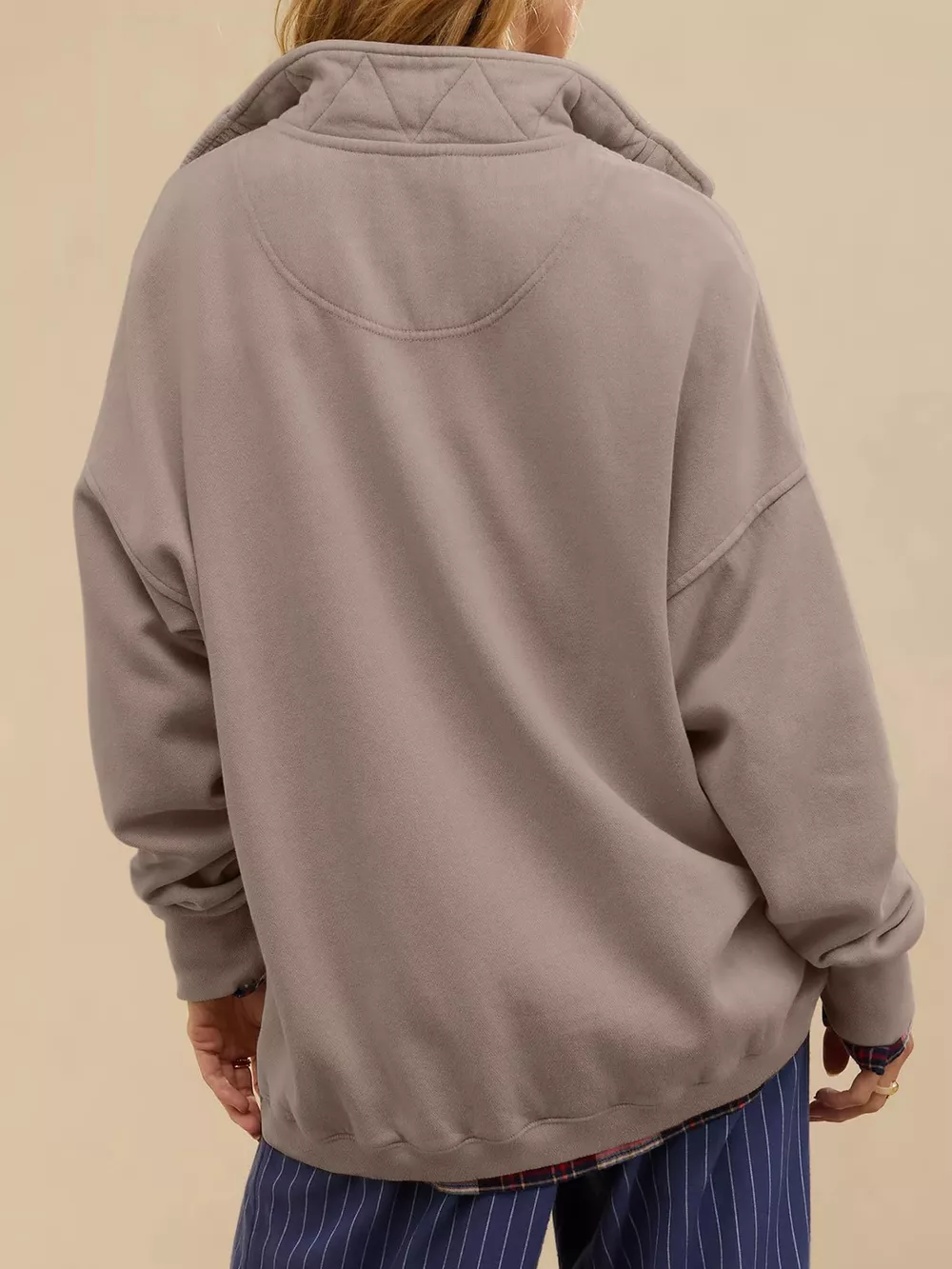 Half Snap Dropped Shoulder Sweatshirt, image 15