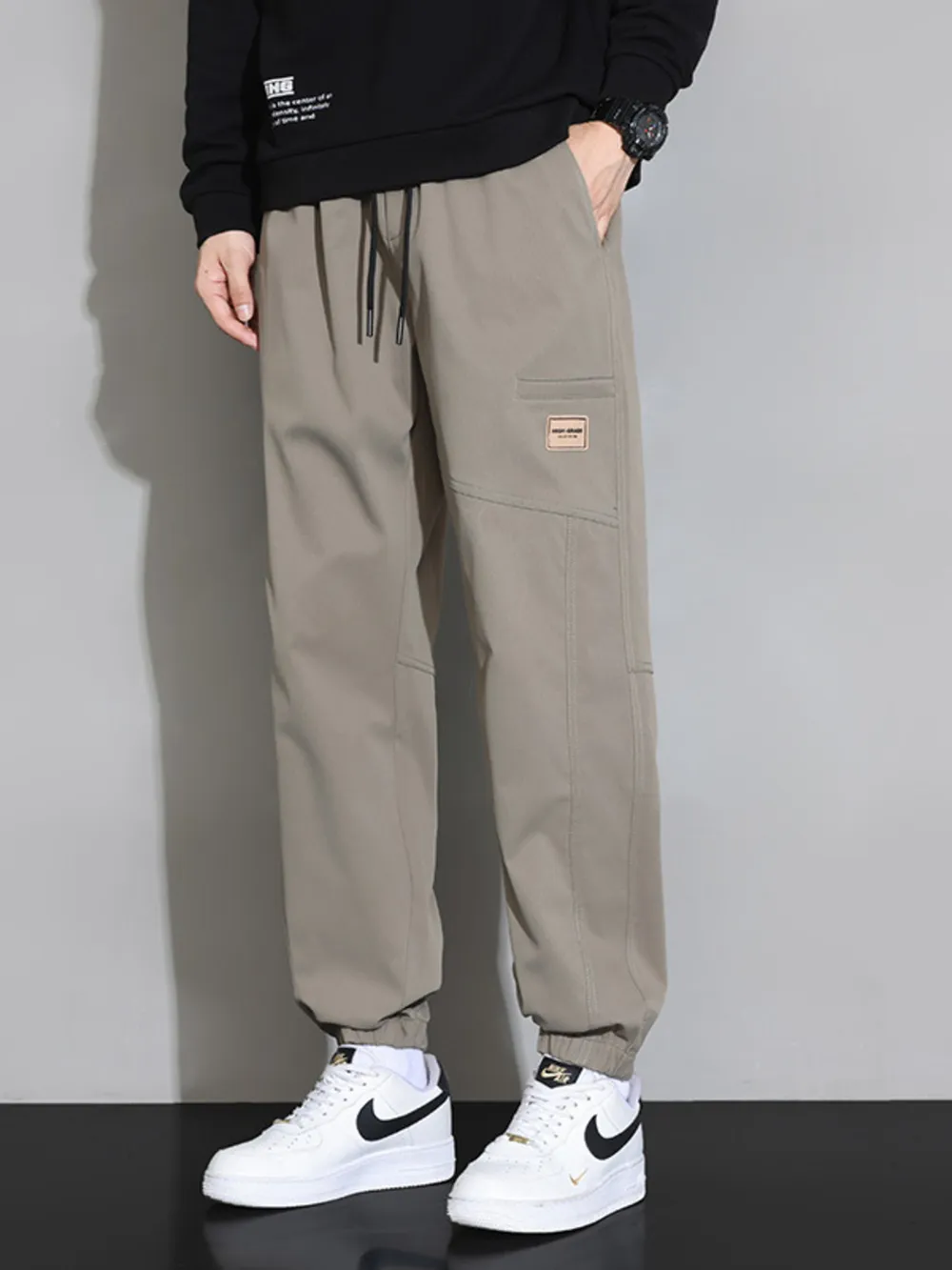 Men's Plus Size Drawstring Loose Fit Pants, image 2