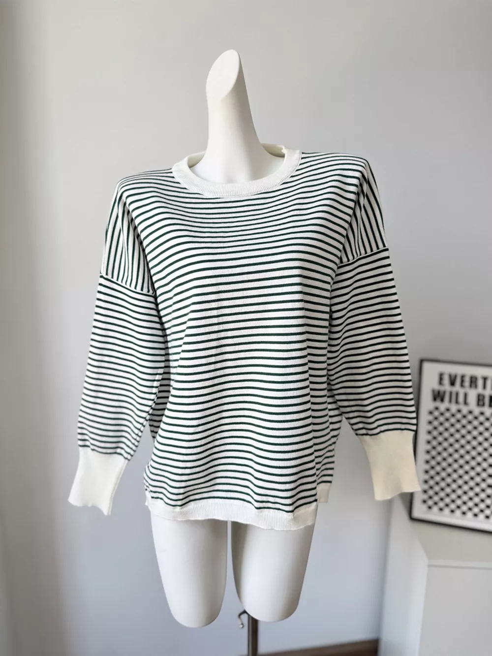 Striped Round Neck Knit Top, image 26