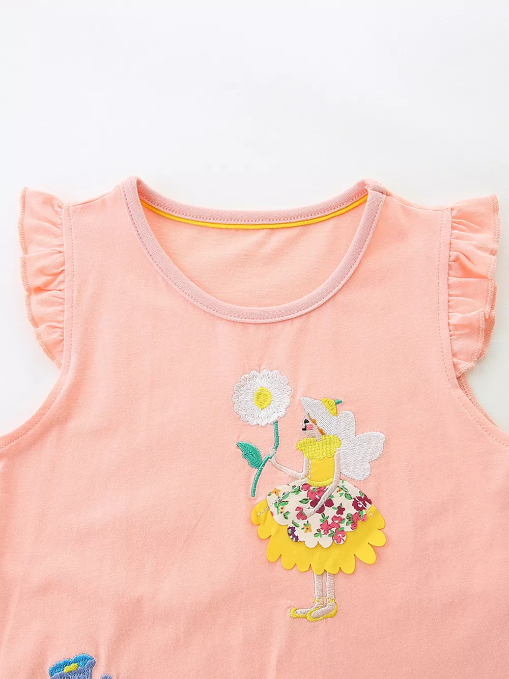 Children's Floral Embroidered Ruffle Sleeve Casual Dress, image 3