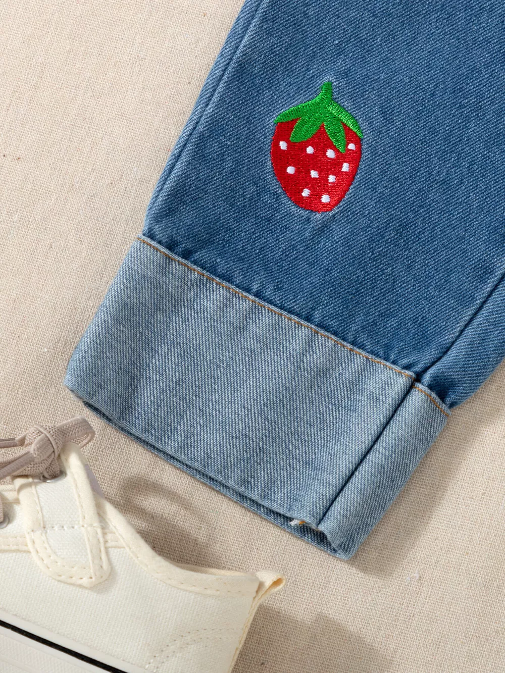 Children's Strawberry Long Sleeve Top and Jeans Set, image 4
