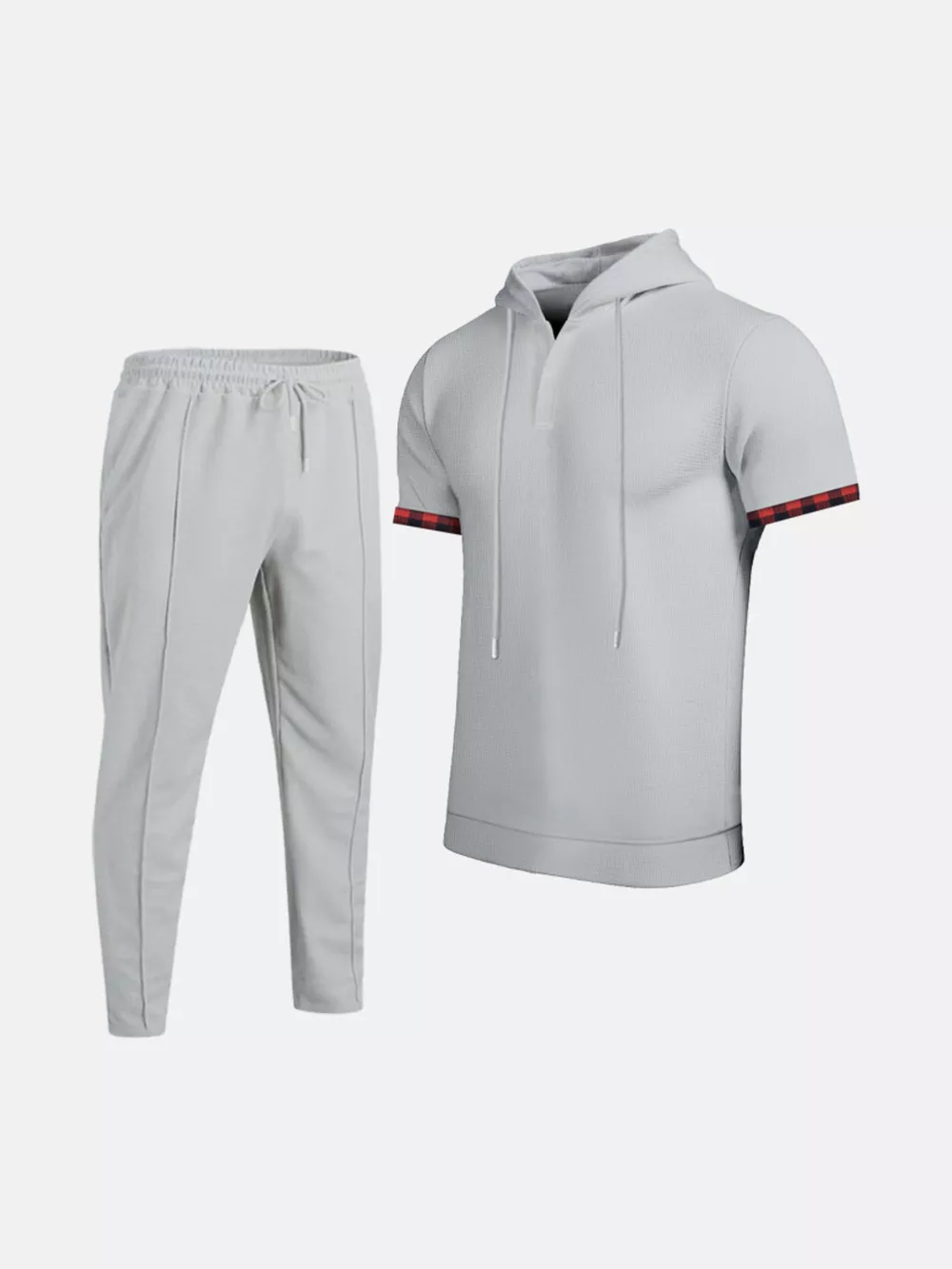 Men's Full Size Casual Short-Sleeve Hoodie and Pants Set Plus Size, image 11