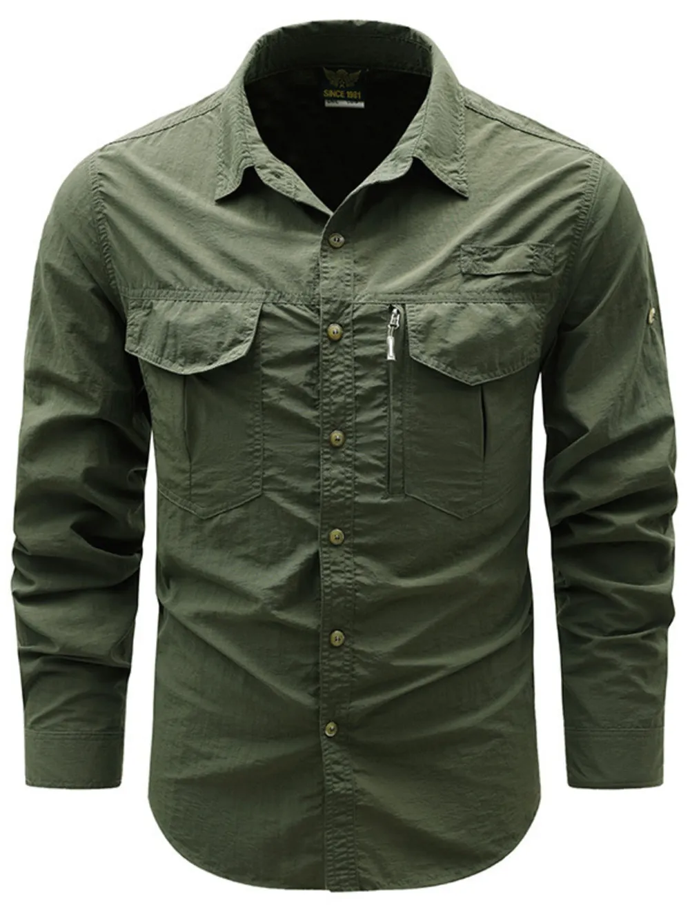 Men's Plus Size Button Up Long Sleeve Shirt, image 4