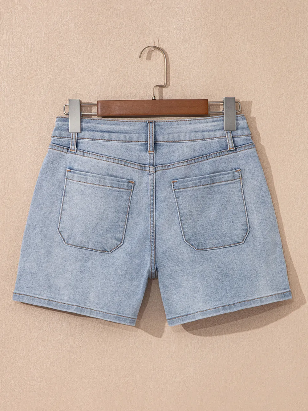 Wash High Rise Denim Shorts, image 8