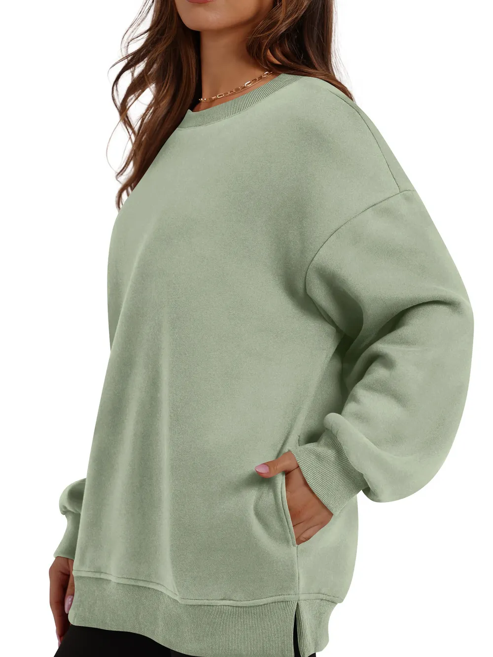 Oversized Long Sleeve Crewneck Sweatshirt, image 3