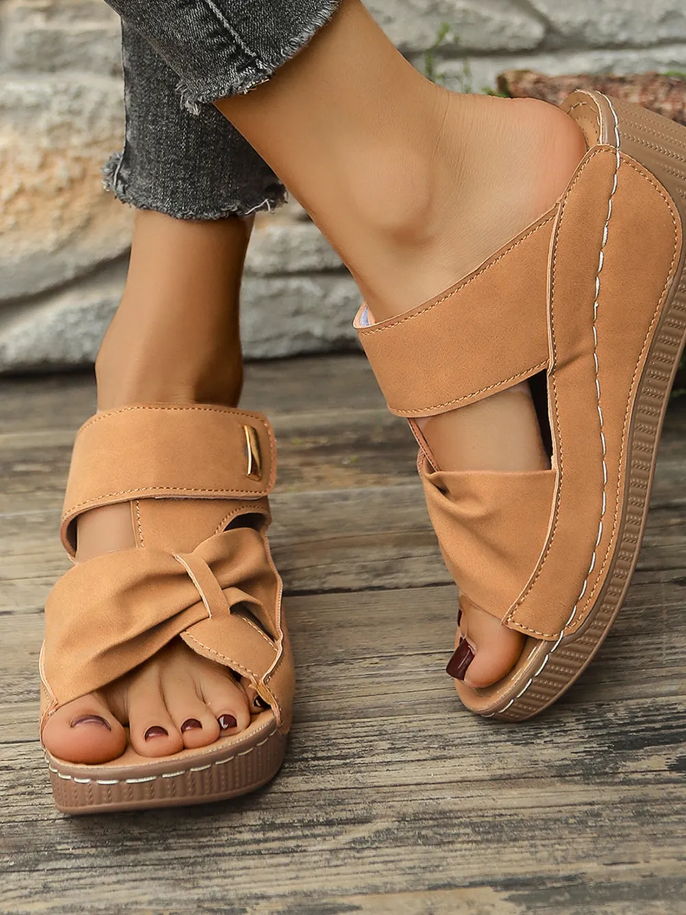 Open Toe Wedge Sandals, image 5
