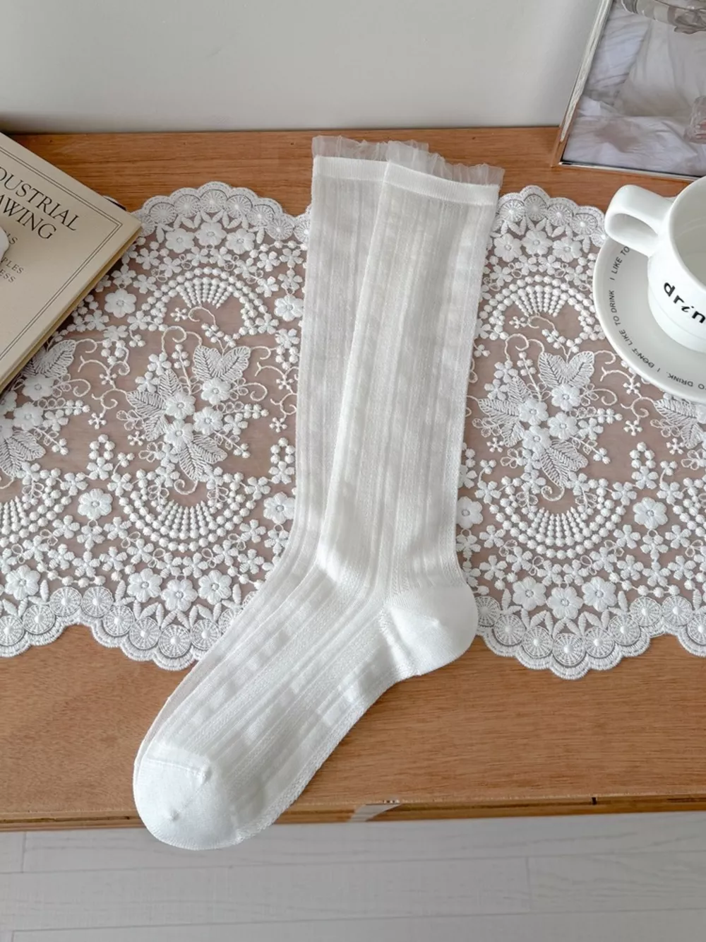 Sheer Mid-Calf Socks, image 10