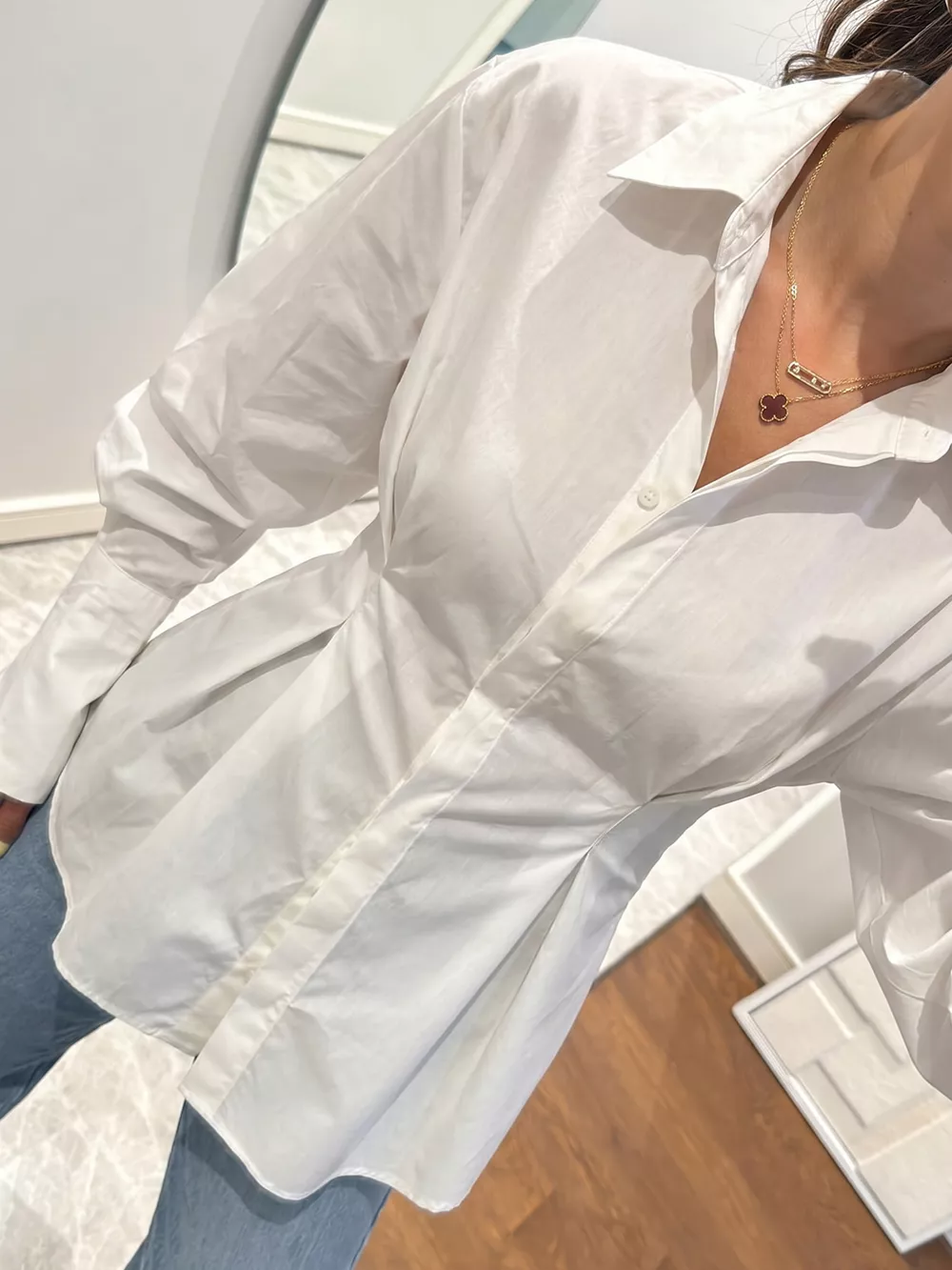 Button-Down Lantern Sleeve Shirt, image 2