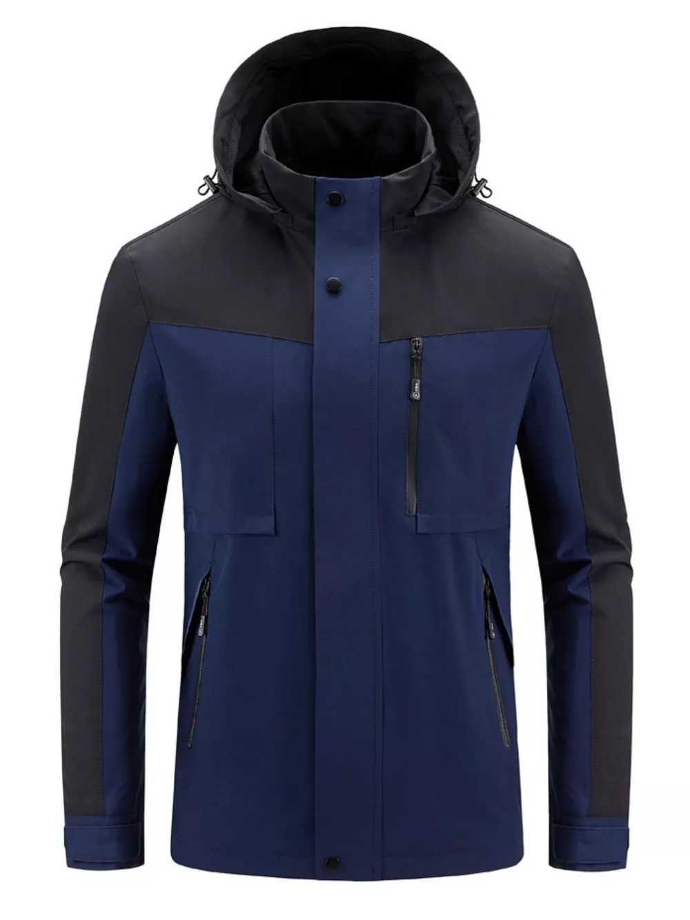 Men's Plus Size Two-Tone Hooded Outdoor Jacket, image 4