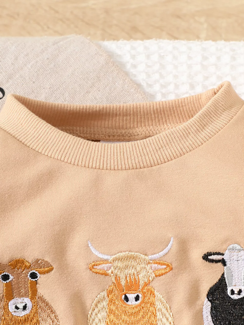 Children's Farm Animal Embroidered Top and Pants Set, image 2