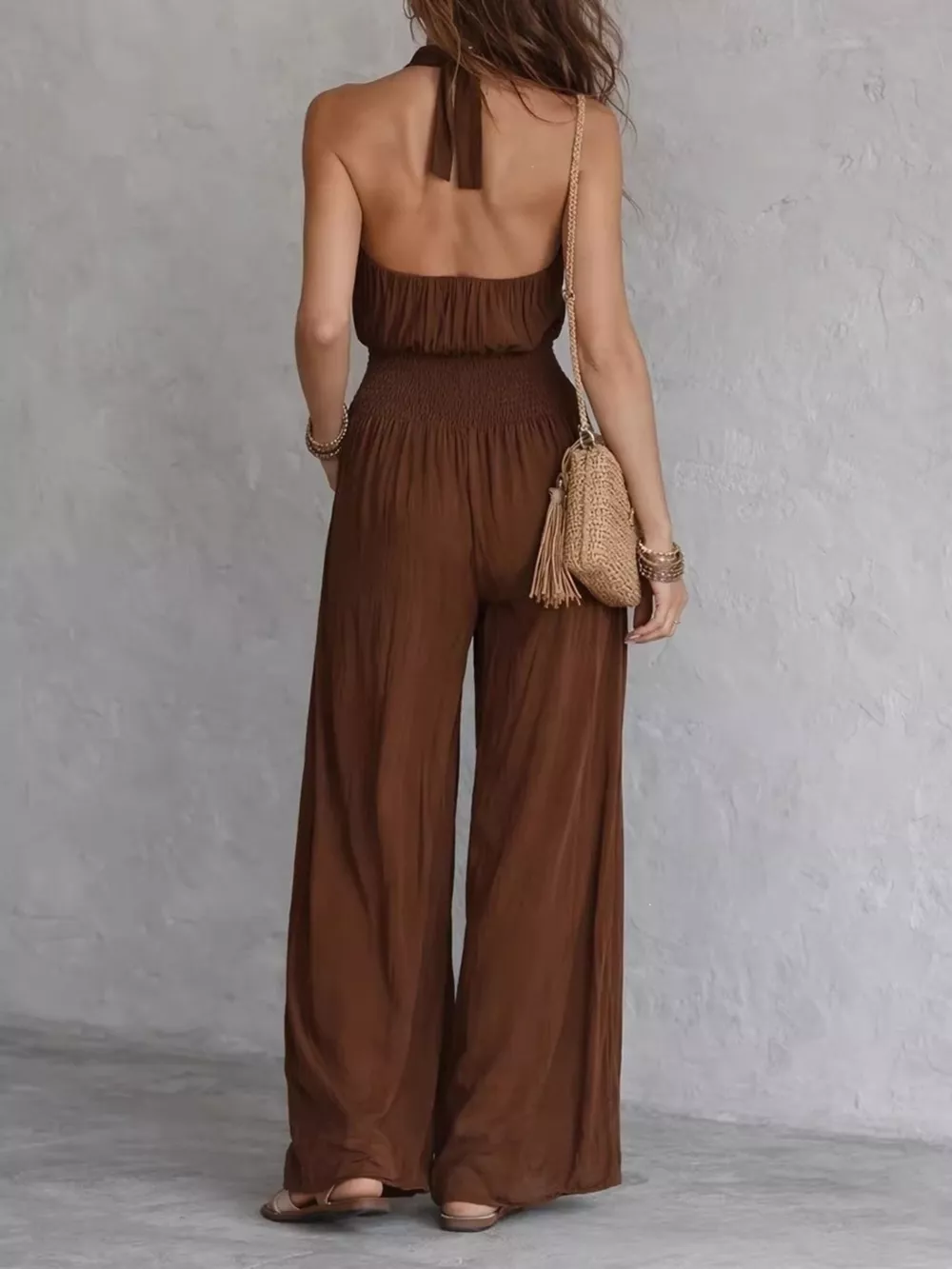 Halter Neck Wide-Leg Jumpsuit, image 4