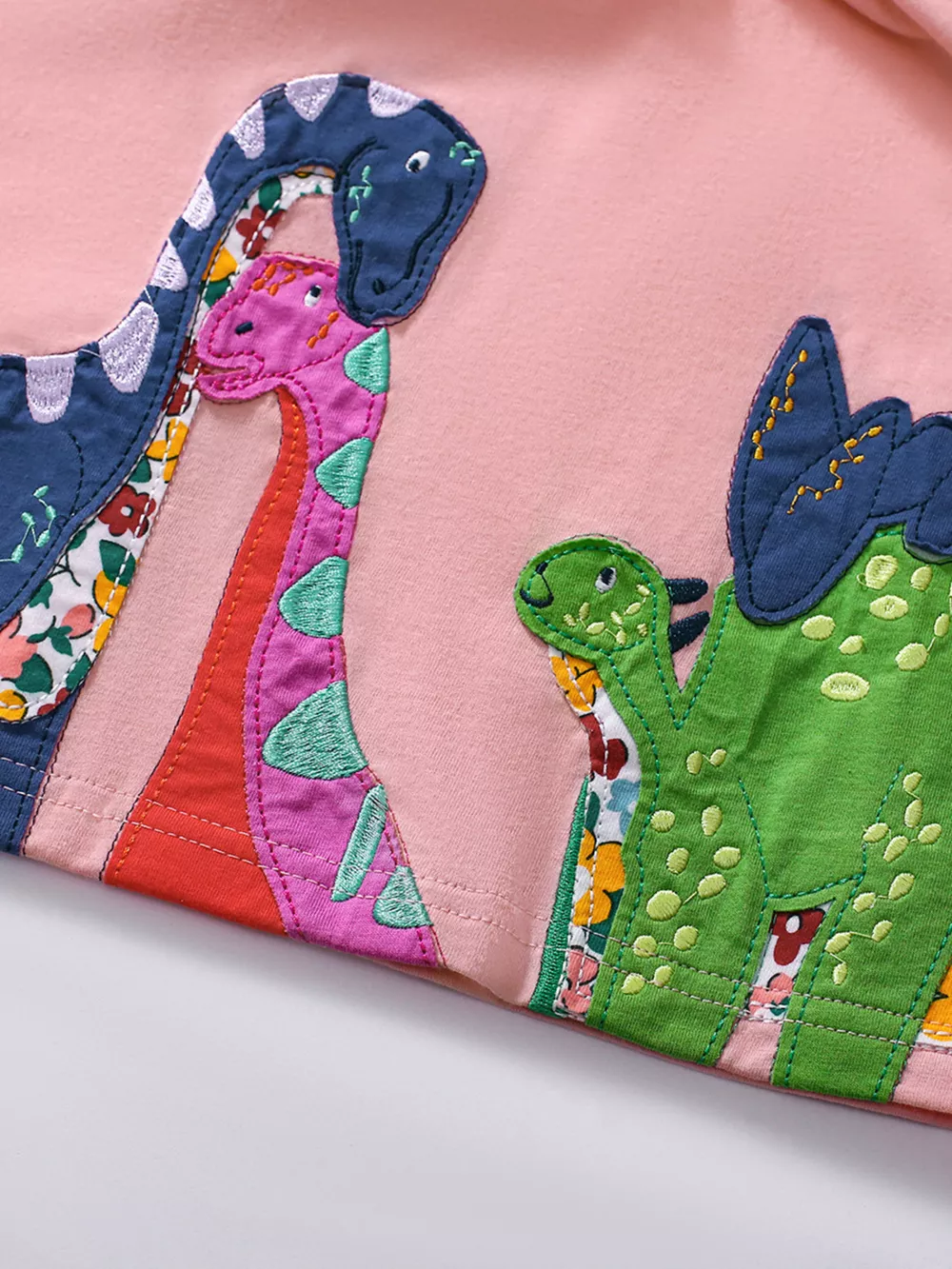 Children's Dinosaur Striped Casual Dress, image 6