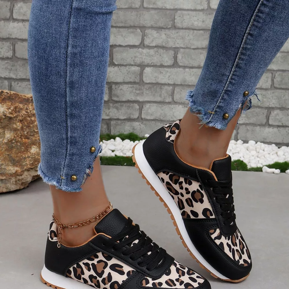 Leopard Print Casual Sneakers, image 9