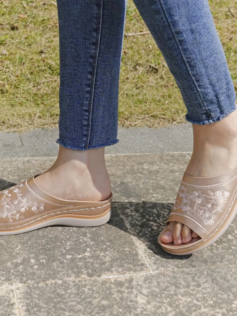 Floral Embroidered Comfort Sandals, image 5
