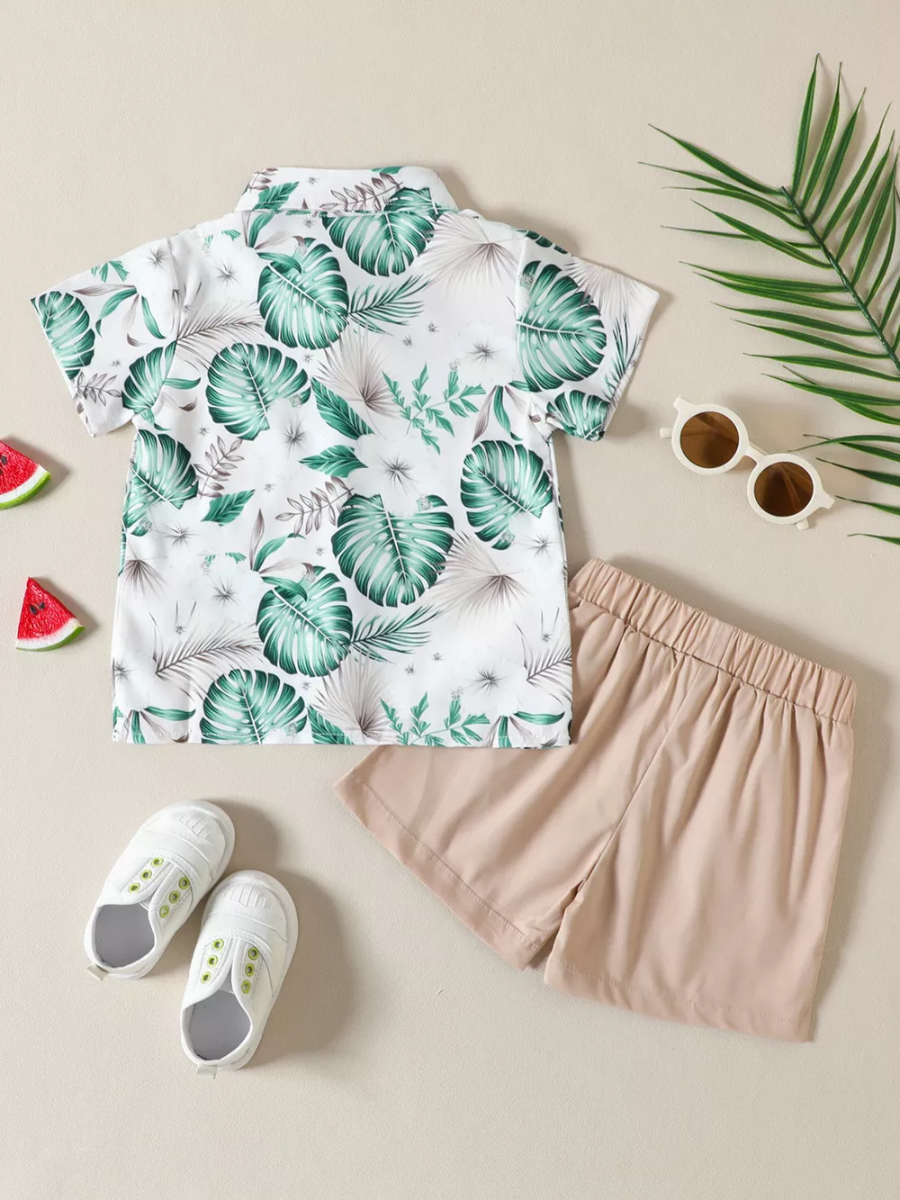 Children's Tropical Print Shirt and Shorts Set, image 9
