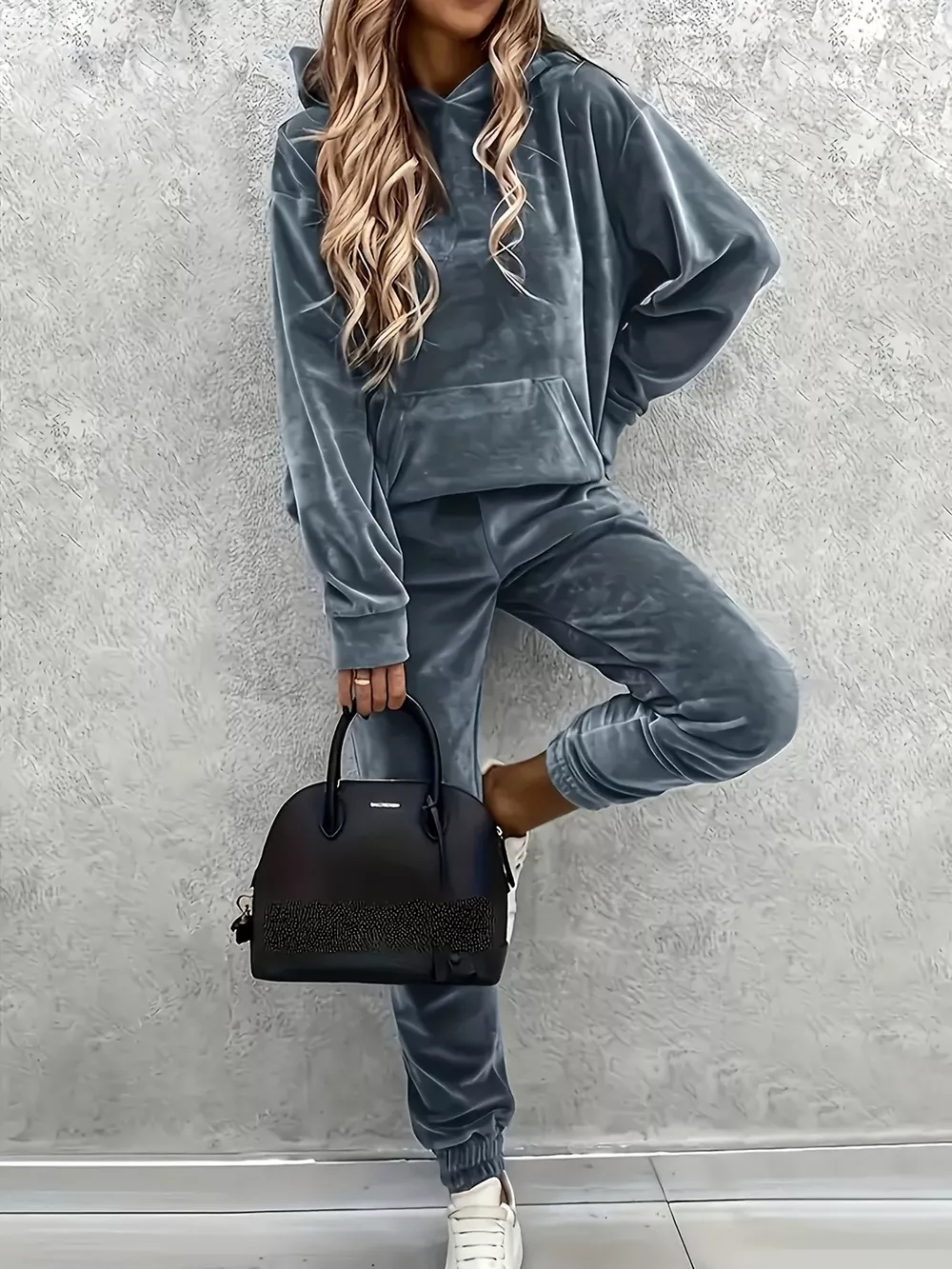 Velvet Long Sleeve Hoodie and Pants Set, image 20