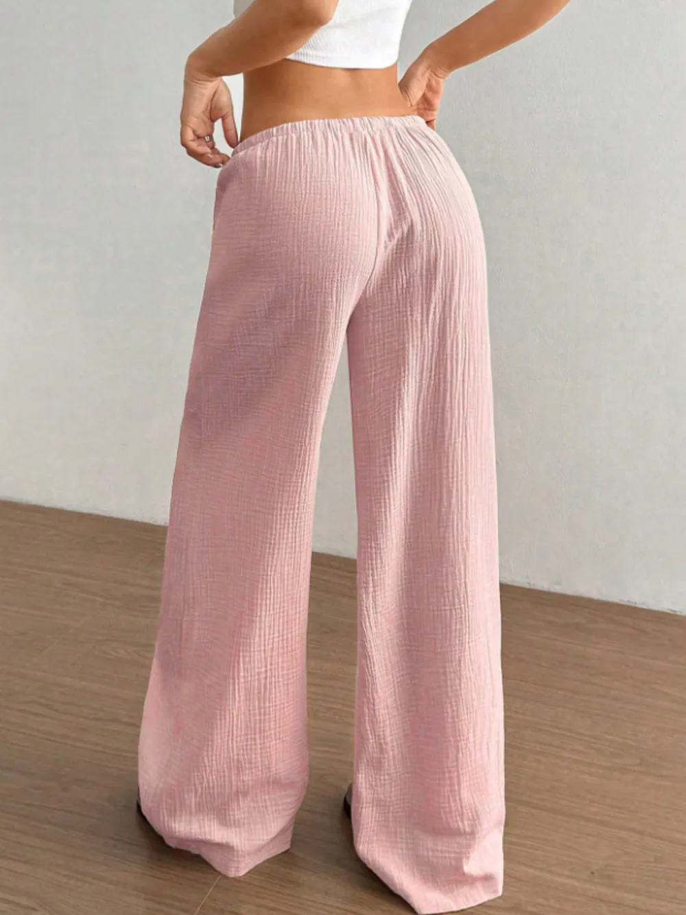 Wide Leg Drawstring Casual Pants, image 23