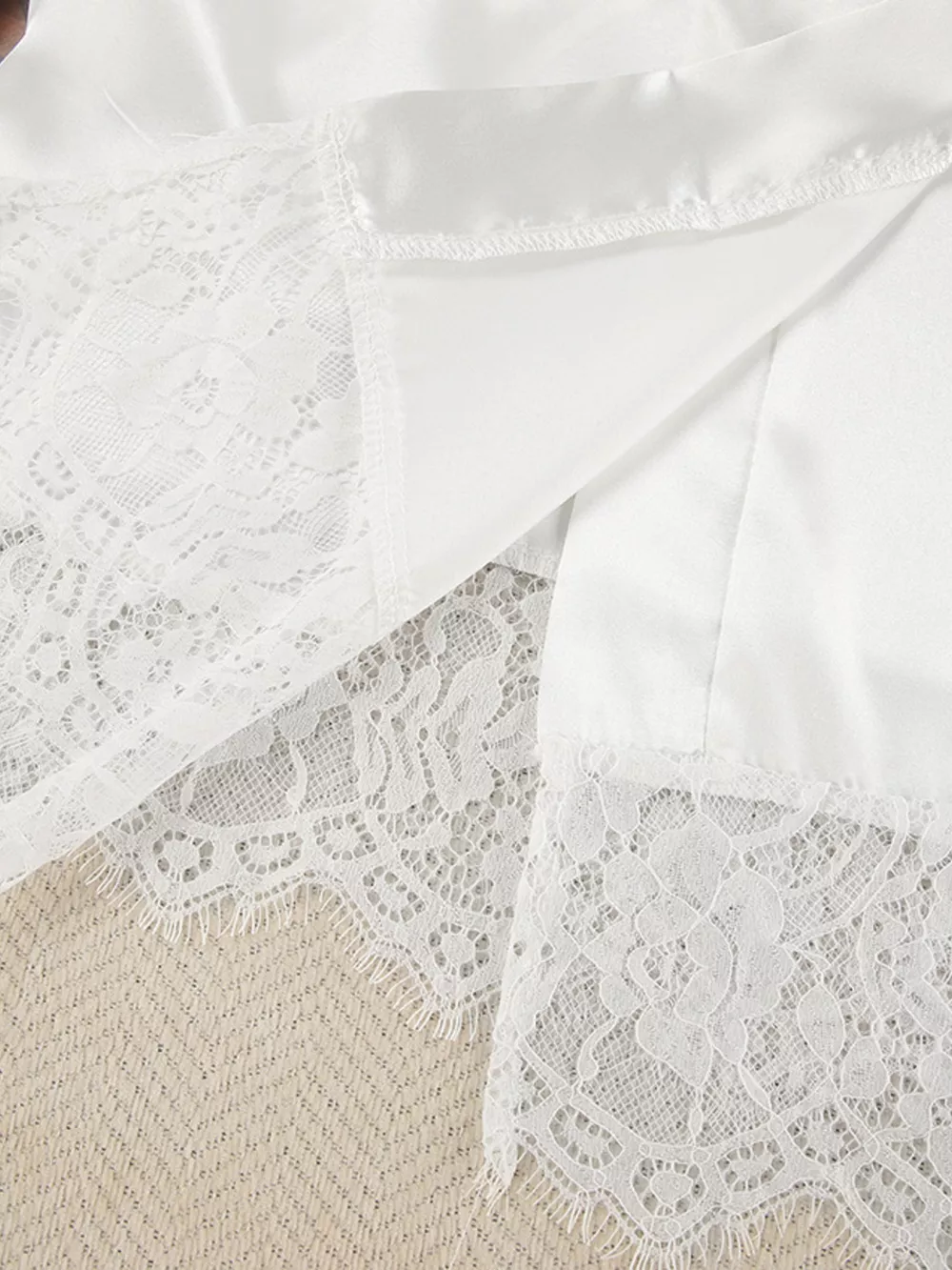 Cami & Lace Trim Cardigan & Shorts Lounge Set, image 13