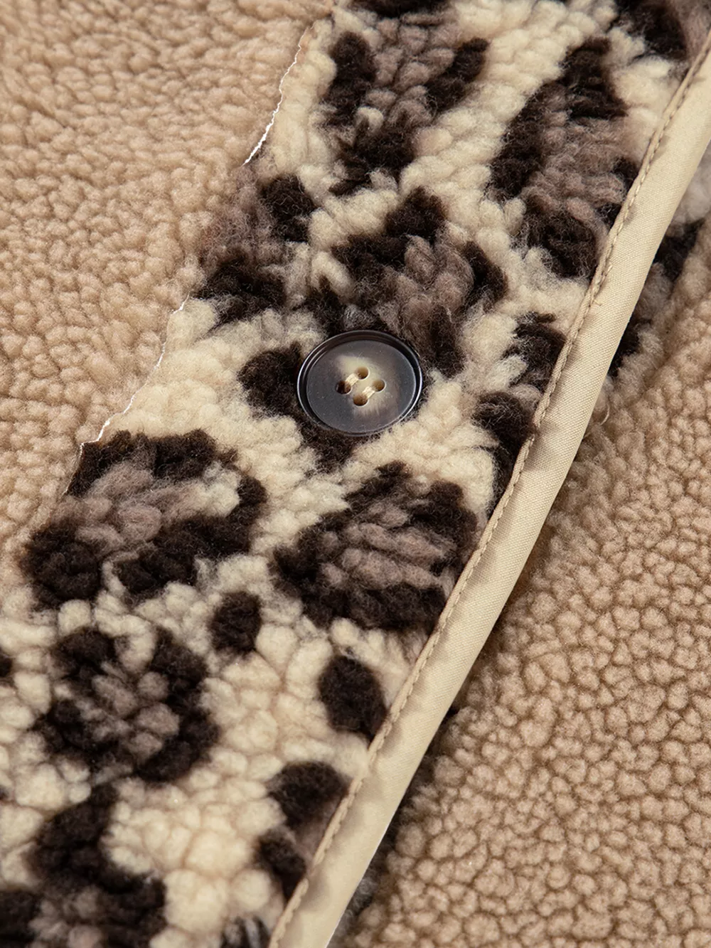 Casual Leopard Print Accent Plush Jacket with Pockets, image 15