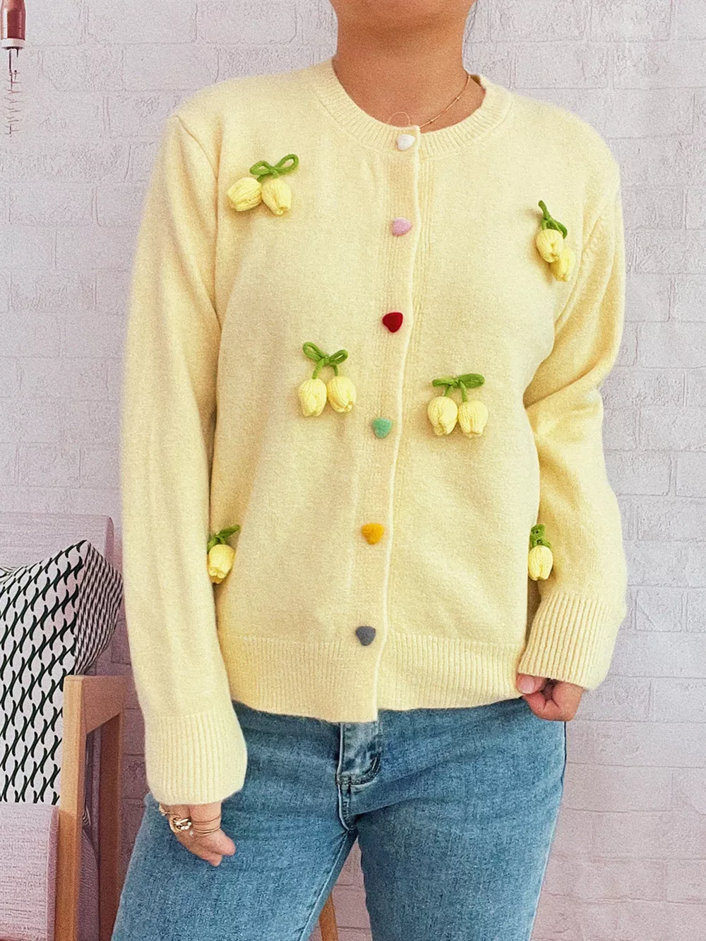 Flower Button Up Long Sleeve Cardigan, image 22