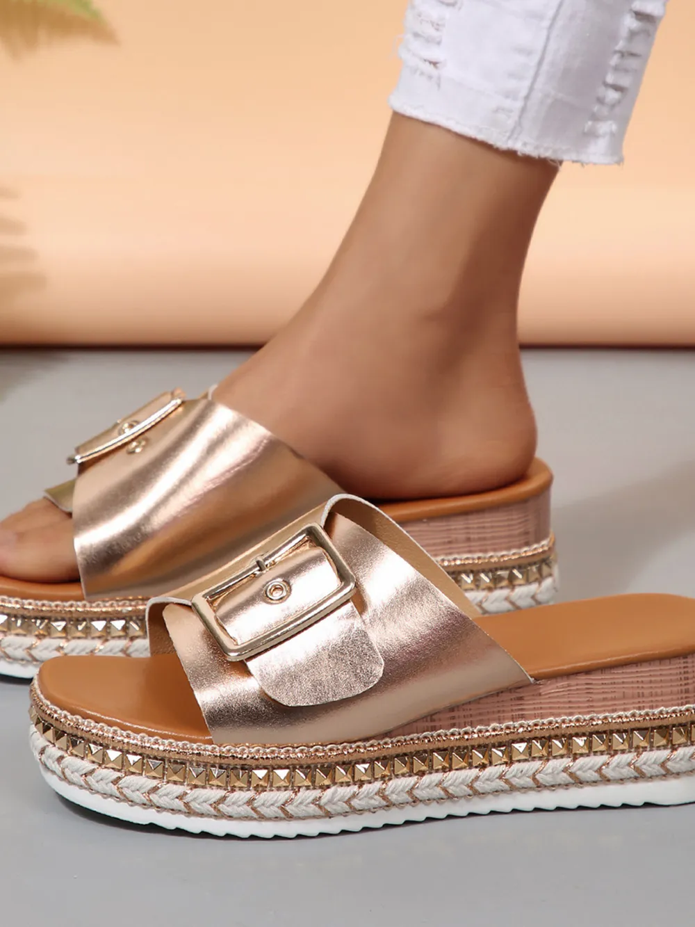 Buckle Espadrille Platform Sandals, image 6