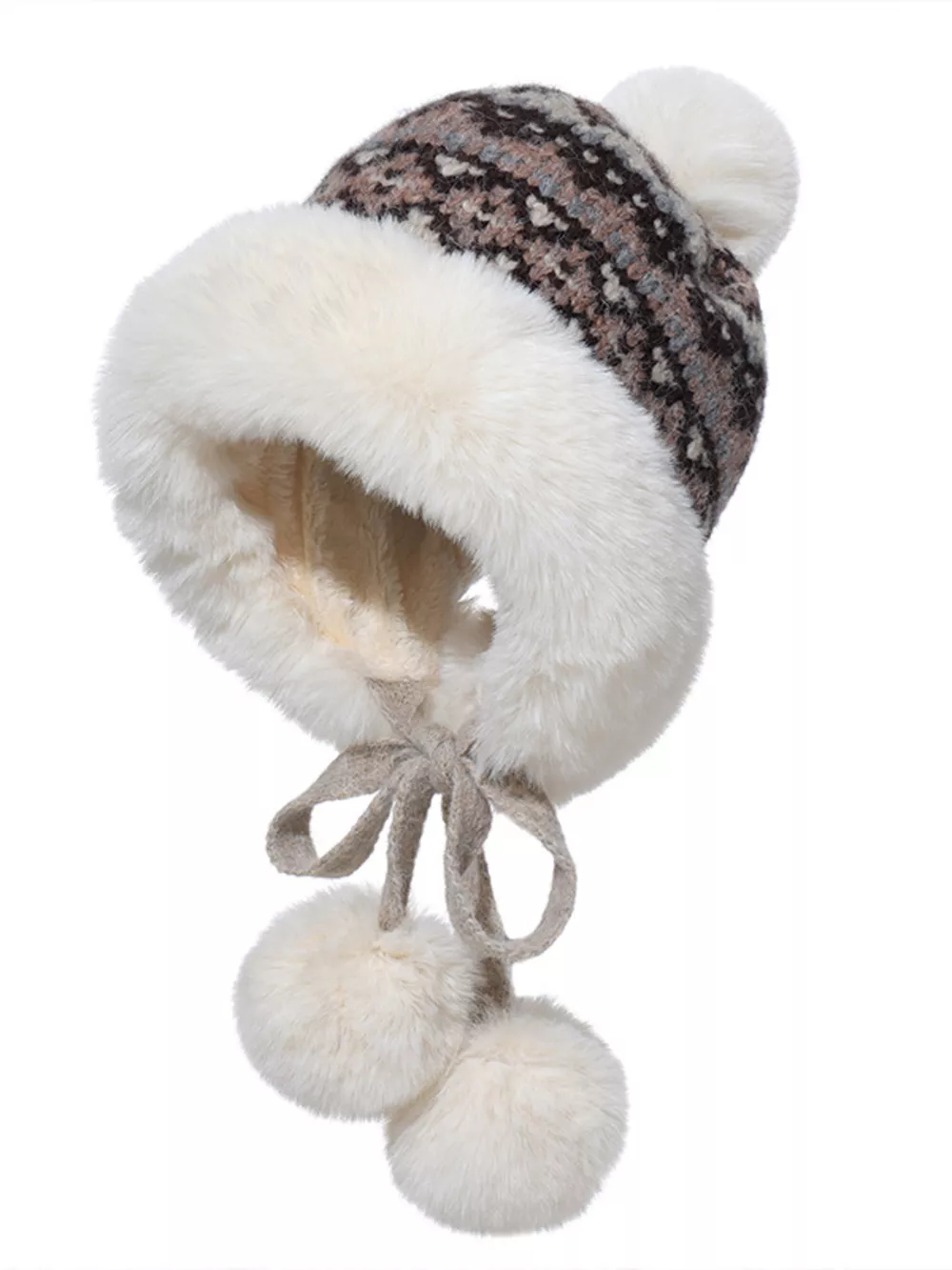 Warm Knitted Pom Pom Hat, image 2