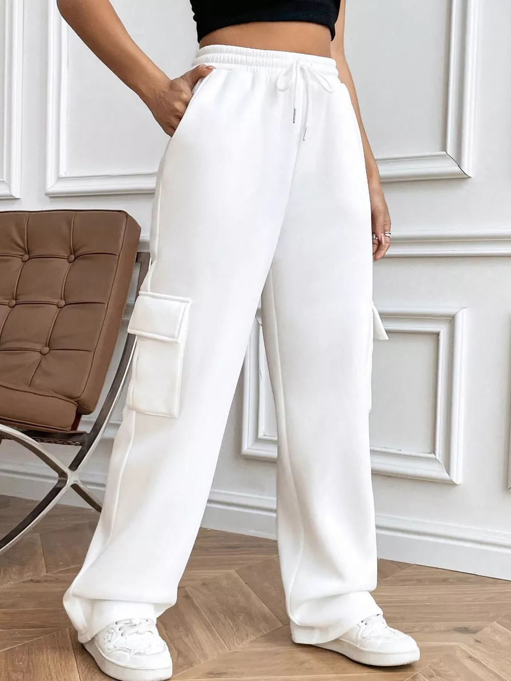 Relaxed Fit Pants with Drawstring Waist, image 15