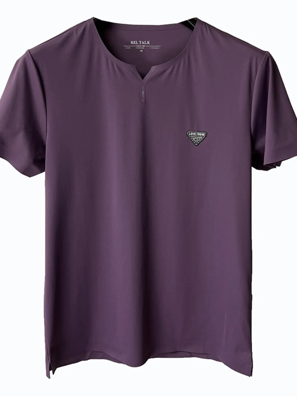 Men's Plus Size Notched Short Sleeve T-Shirt, image 3