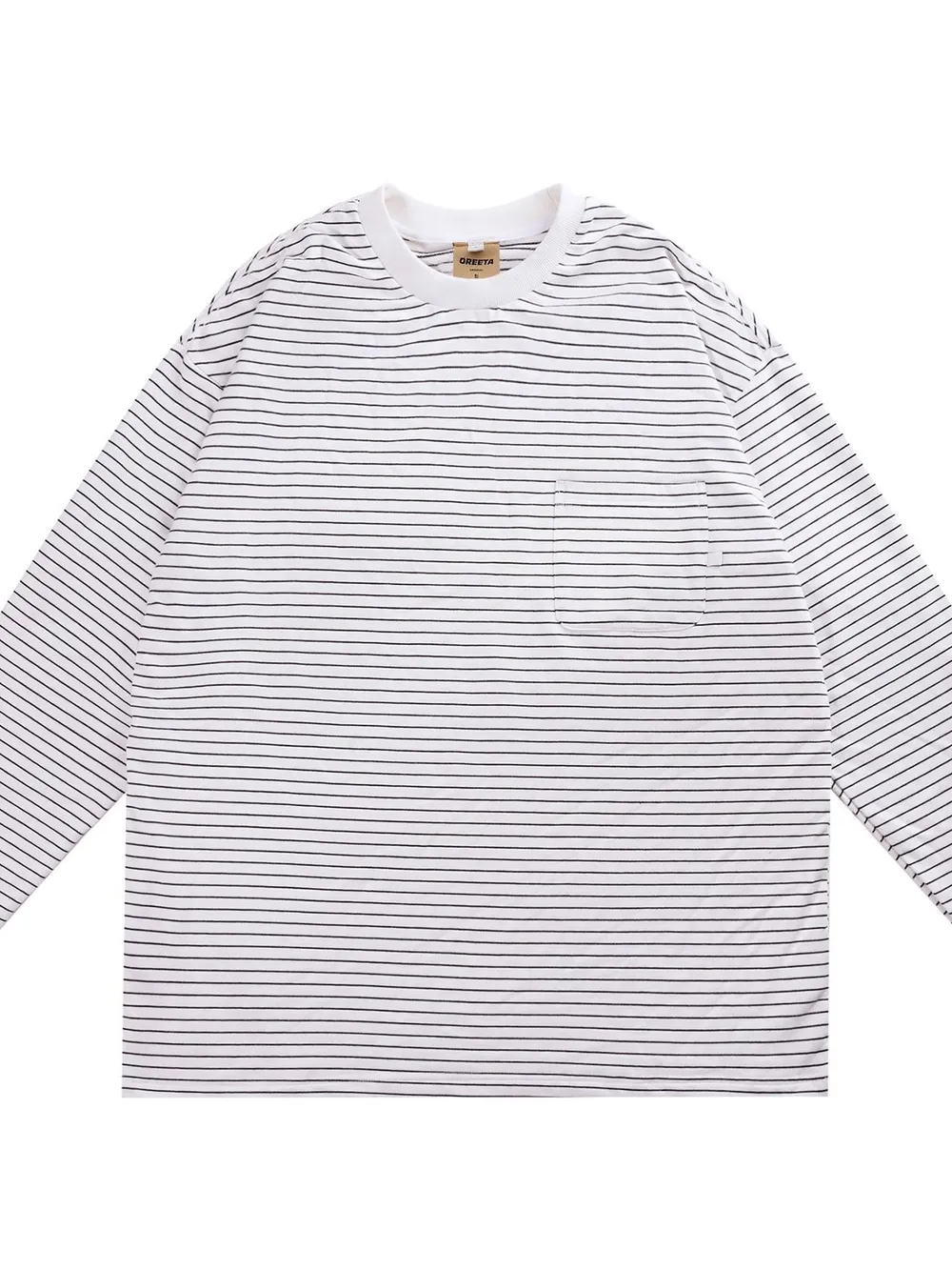 Men's Oversized Striped Long Sleeve T-Shirt, image 2
