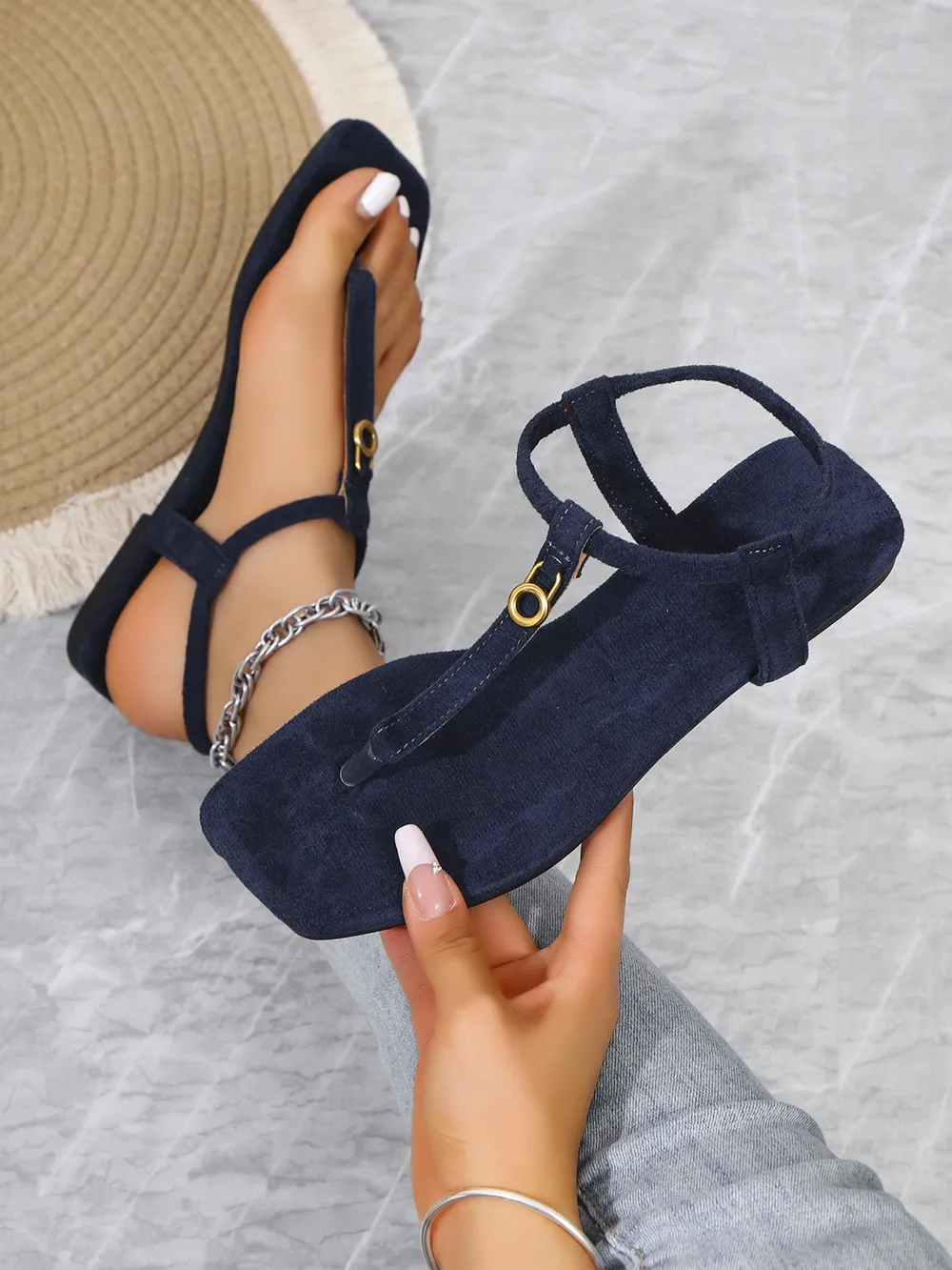 Casual Ankle Strap Toe Post Sandals, image 5