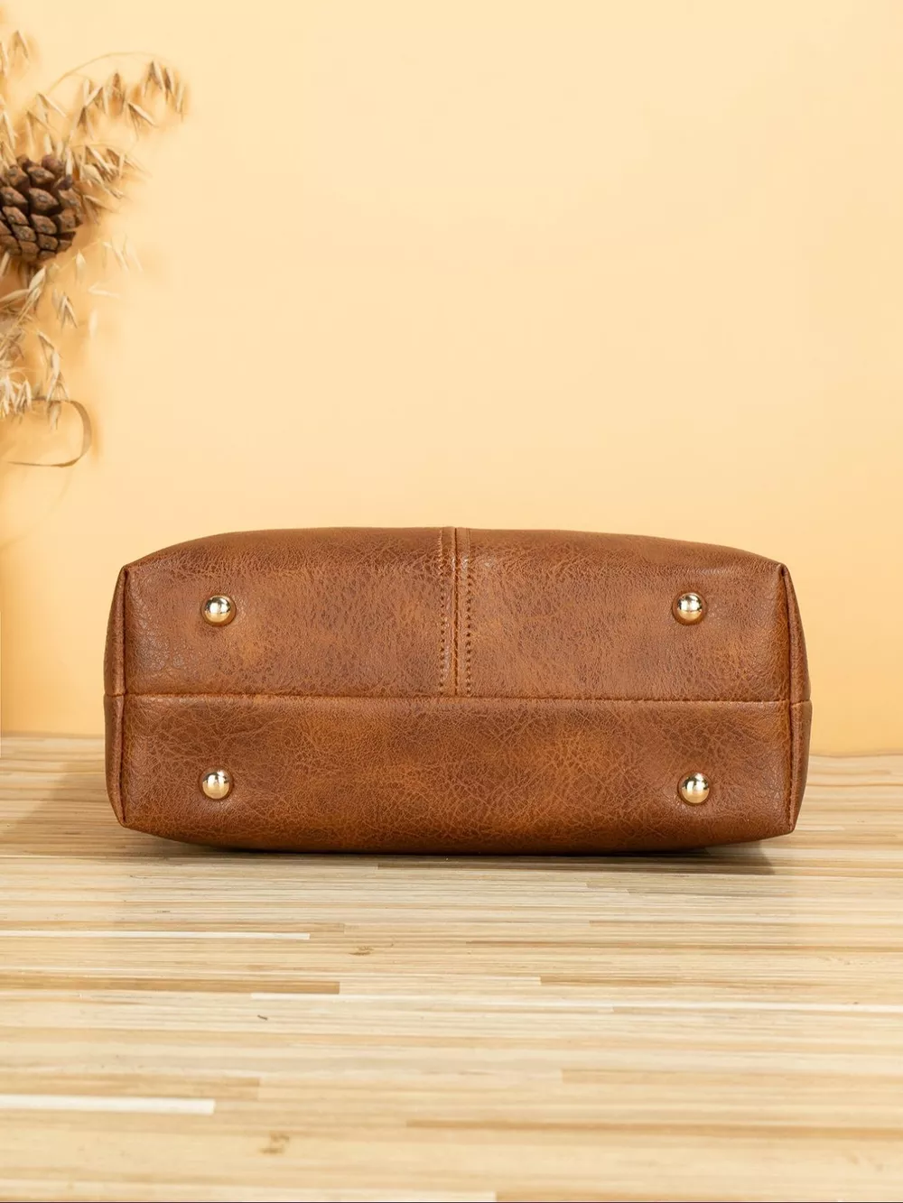 PU Leather Crossbody Bag with Patterned Strap, image 4