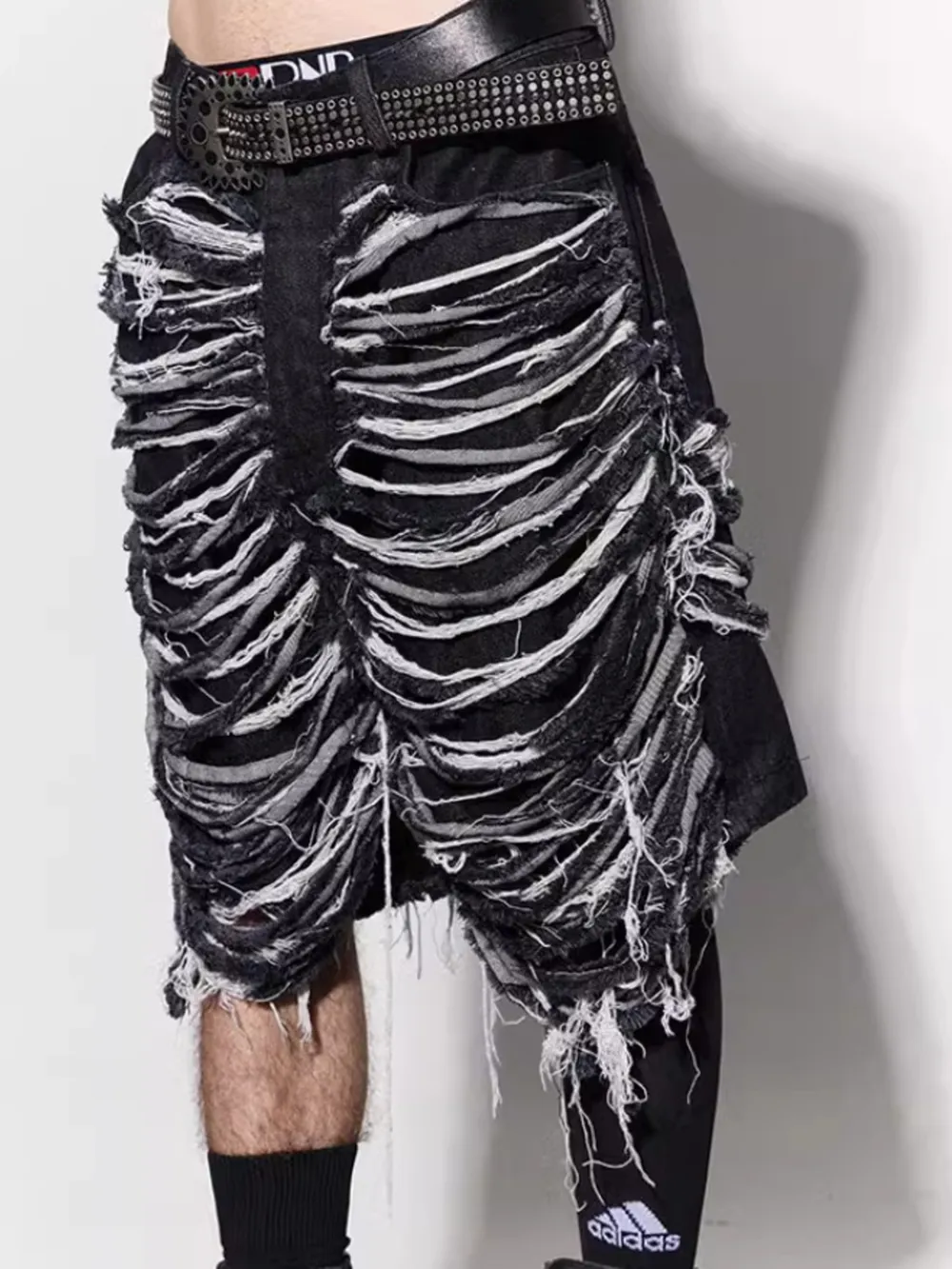 Men's Frayed Hem Denim Shorts, image 4
