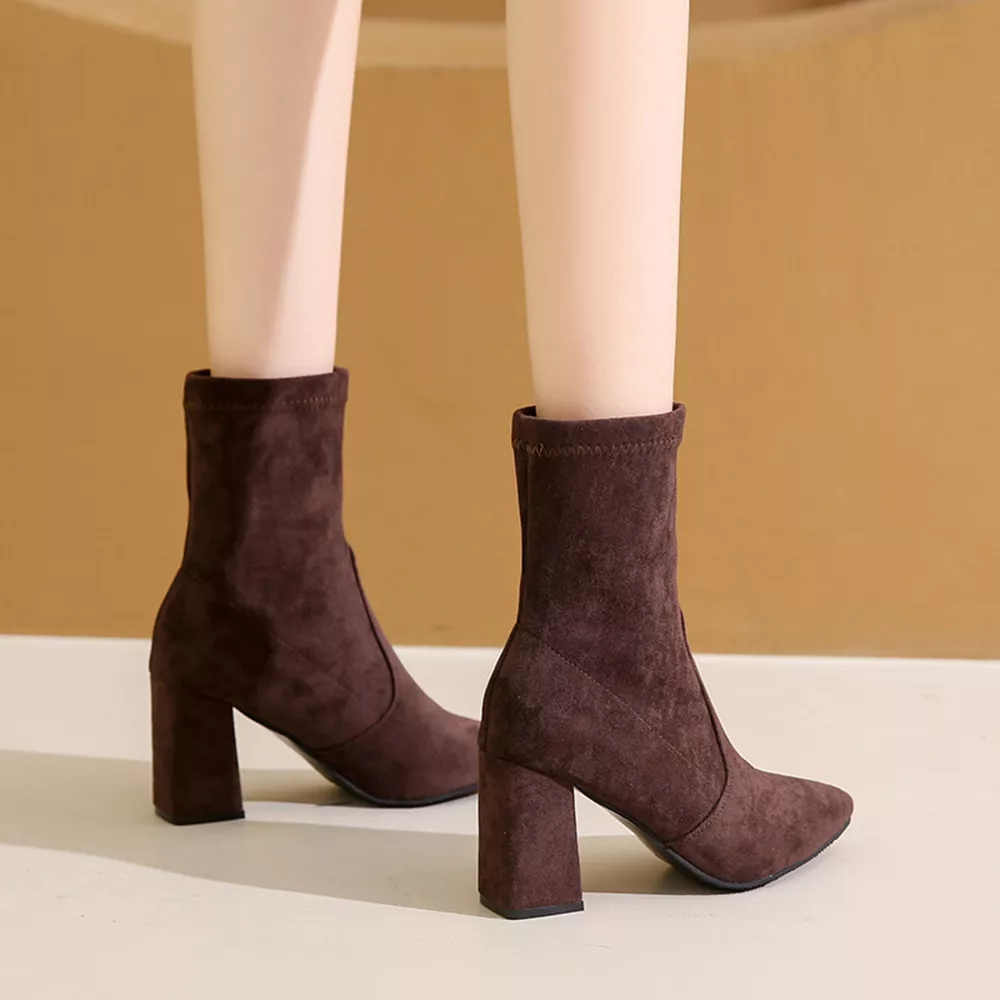 Point Toe Block Heels Boots, image 8
