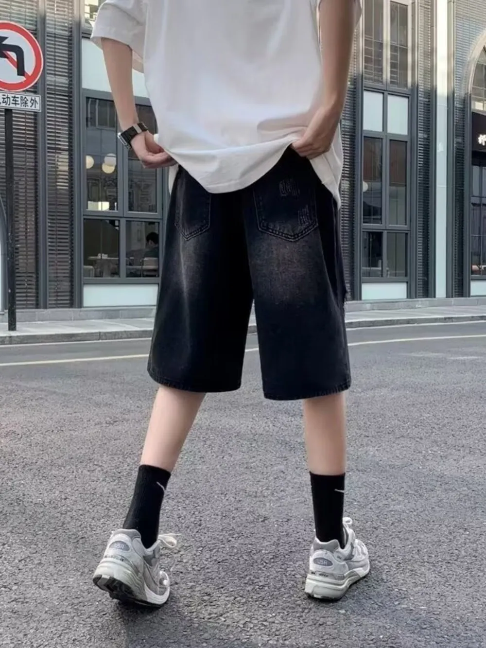 Men's Full Size Distressed Loose Fit Denim Shorts Plus Size, image 5