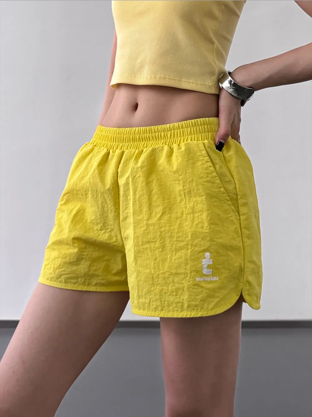 Elastic Waist Shorts with Pockets, image 3