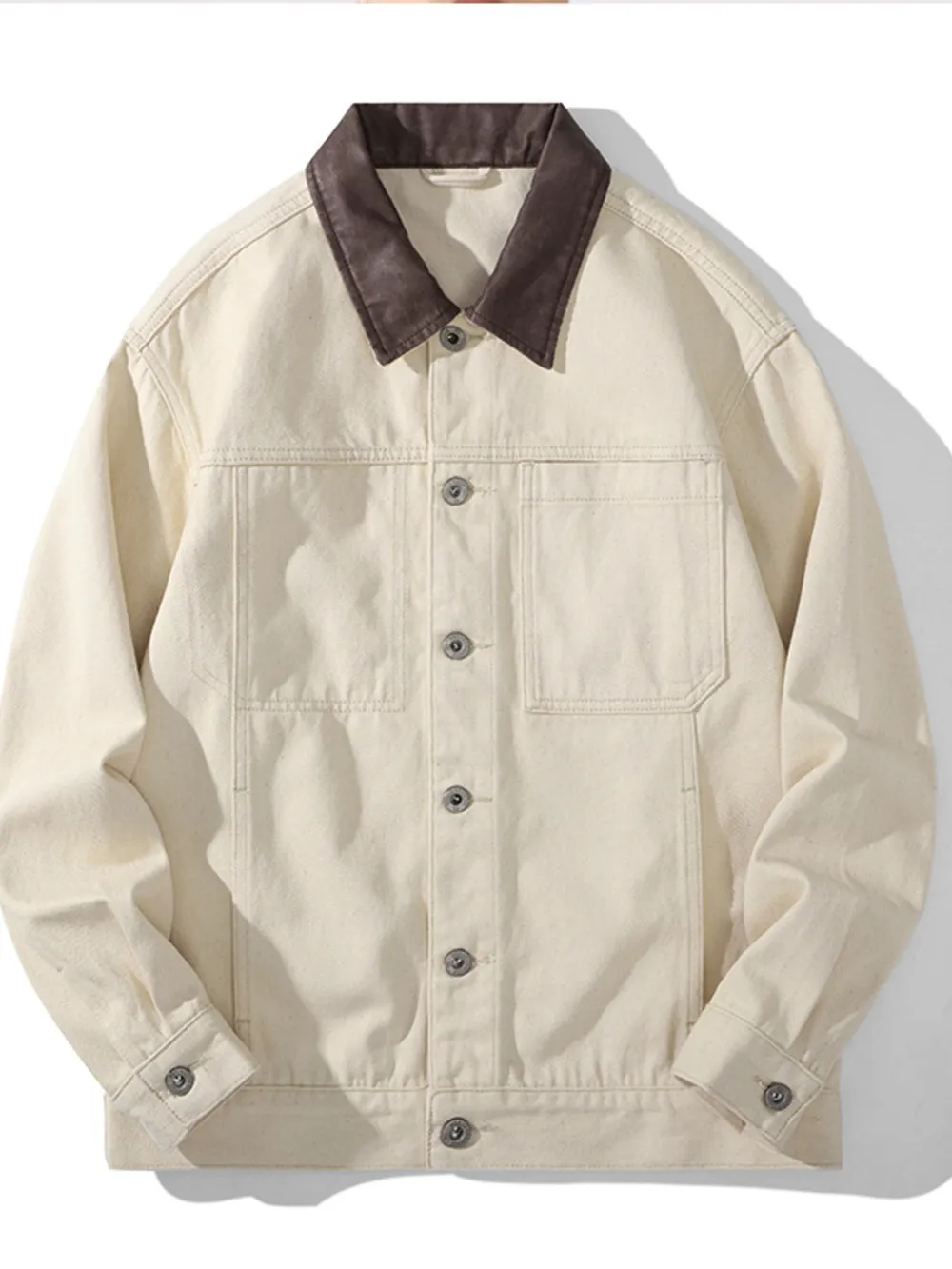 Men's Plus Size Two-Tone Collar Casual Jacket, image 6