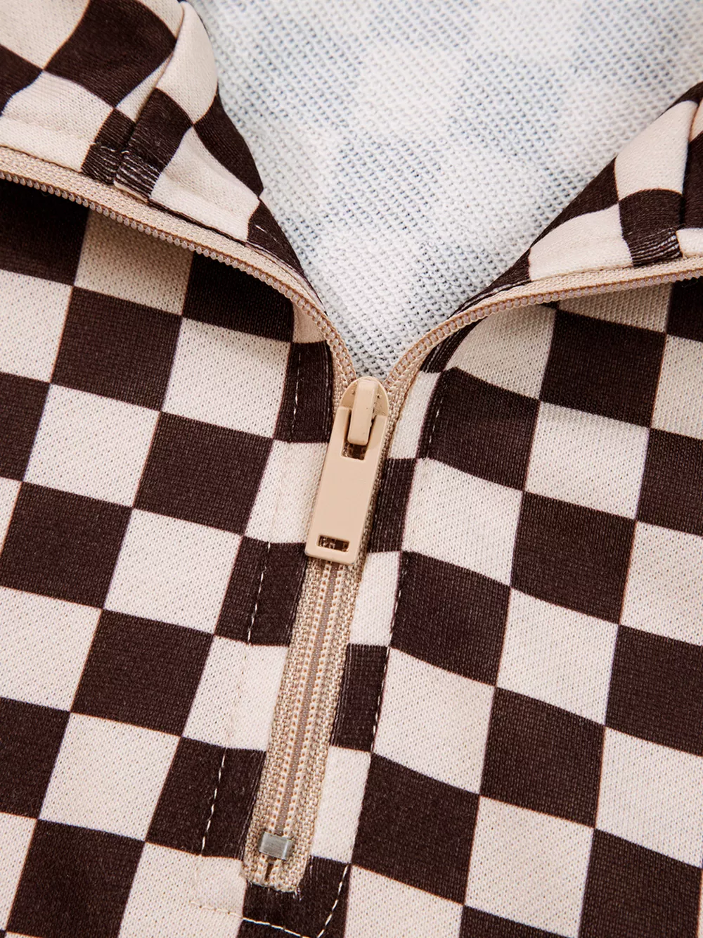 Checkered Drawstring Hoodie and Pants Set, image 17
