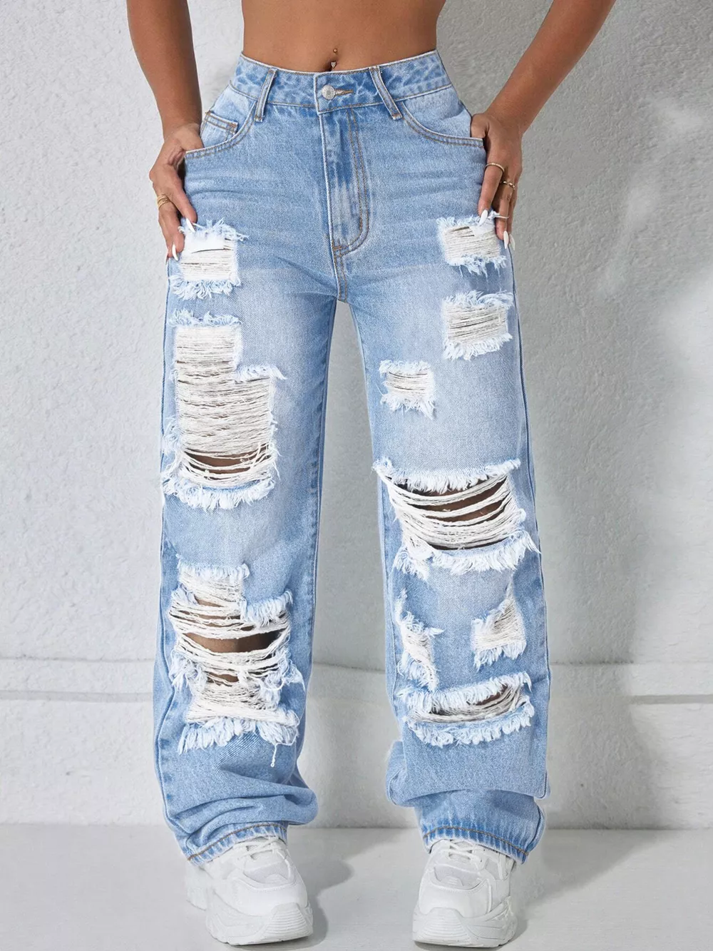 Distressed Wide Leg Jeans, image 5