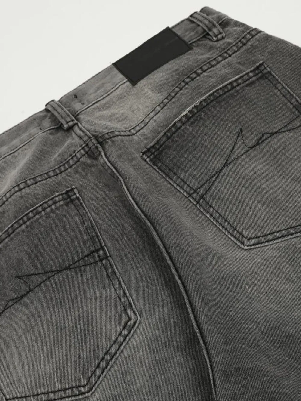Men's Vintage Washed Distressed Wide-Leg Jeans, image 16