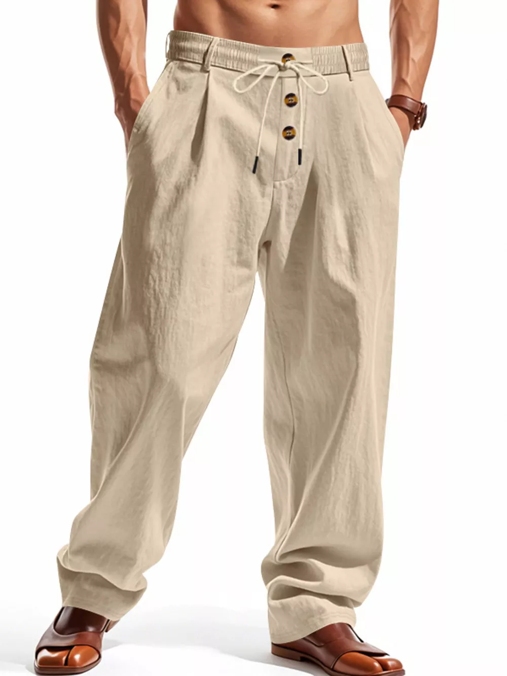 Men's Full Size Drawstring Loose Fit Pants Plus Size, image 17