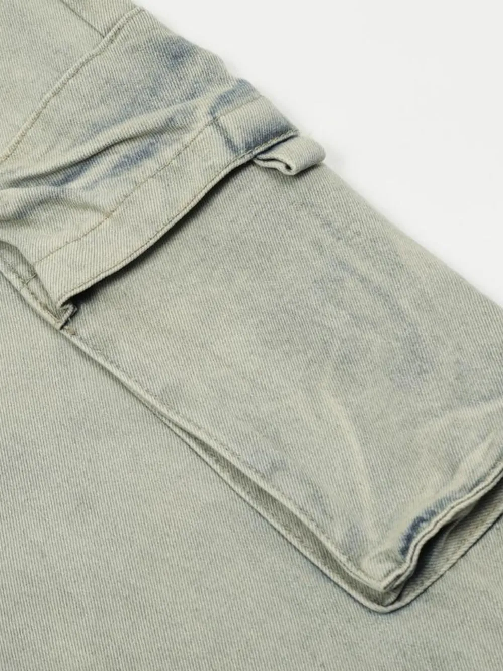 Men's Washed Multi-Pocket Straight Cargo Jeans, image 5