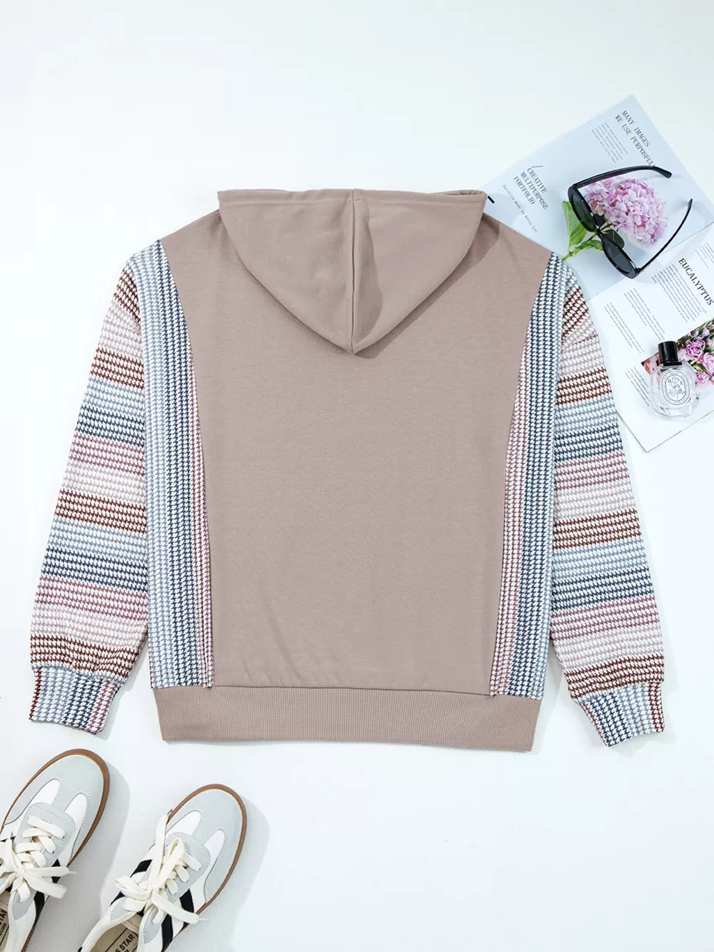 Colorblock Patchwork Baggy Hoodie, image 6