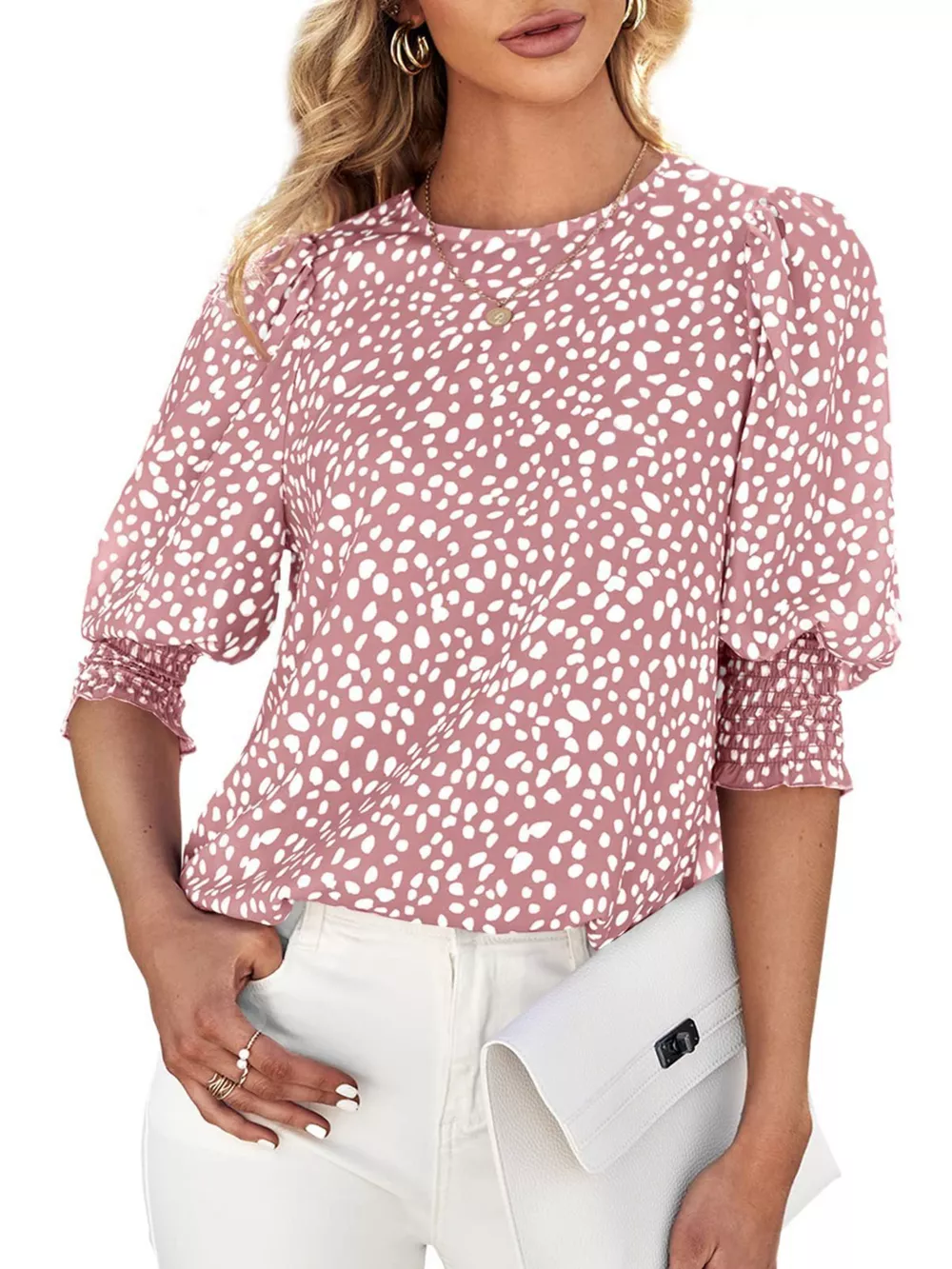 Animal Print Half Sleeve Blouse, image 11