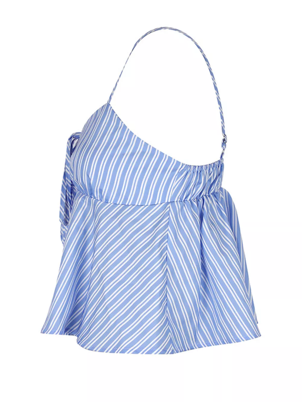 Striped Tie-Front Peplum Cami, image 9